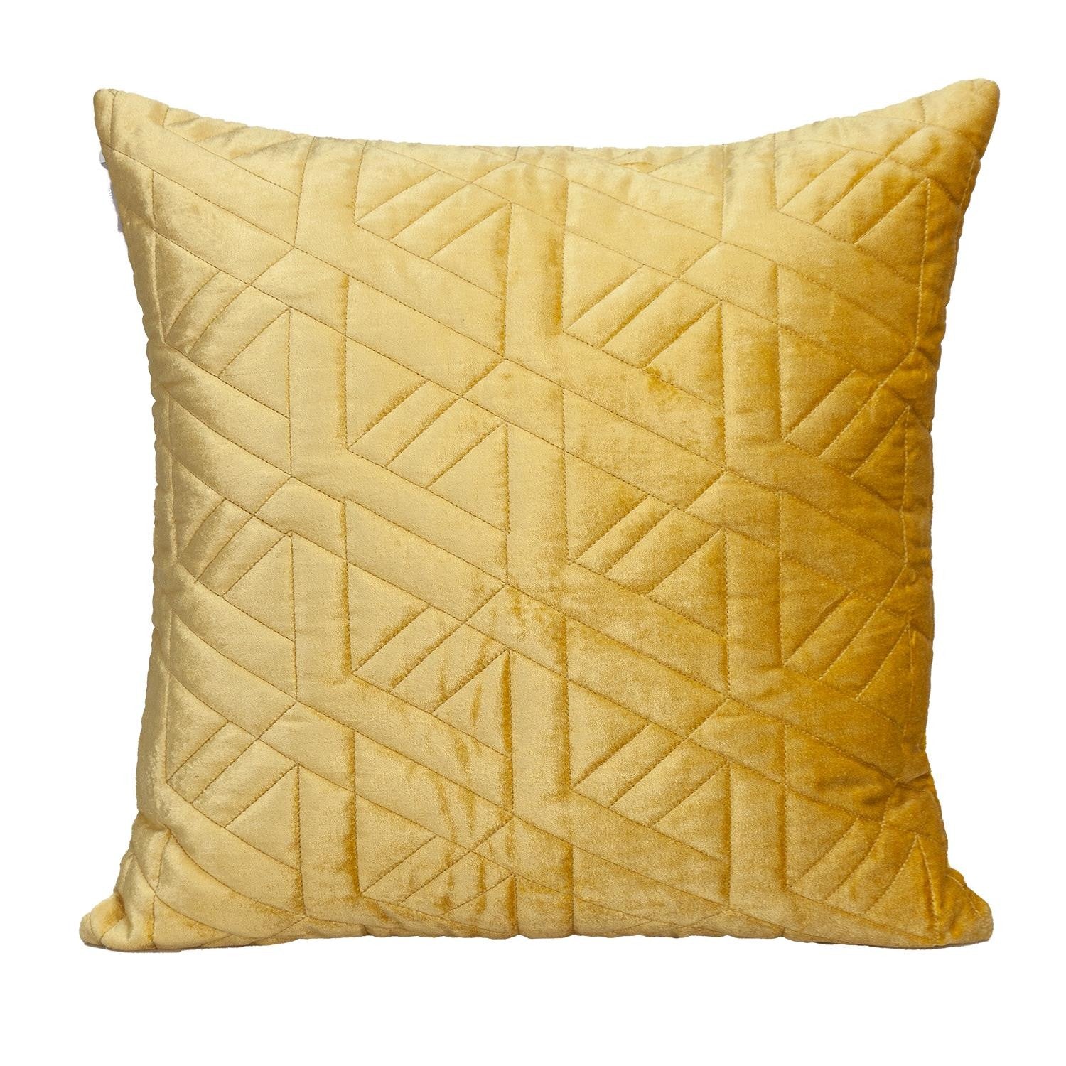 20" Yellow Cotton Blend Throw Pillow-Accent Throw Pillows-DECOROLALA