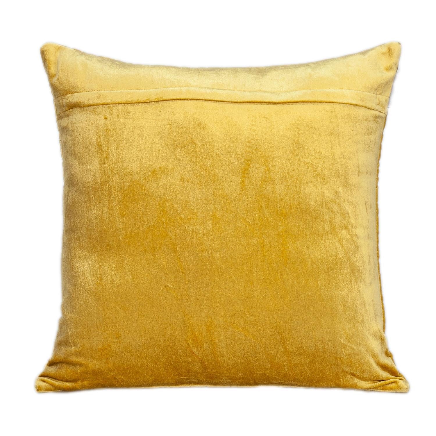 20" Yellow Cotton Blend Throw Pillow-Accent Throw Pillows-DECOROLALA