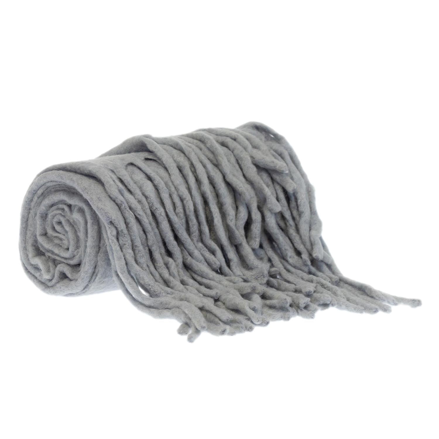 Gray Knitted Acrylic Solid Color Reversable Throw-Throws & Blankets-DECOROLALA
