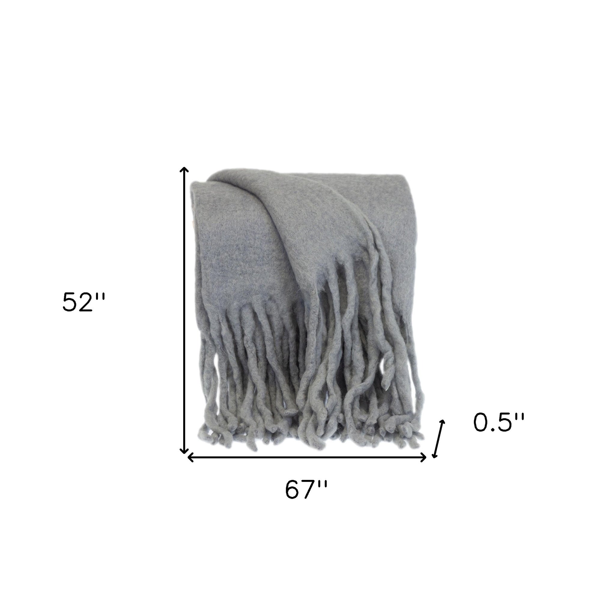 Gray Knitted Acrylic Solid Color Reversable Throw-Throws & Blankets-DECOROLALA
