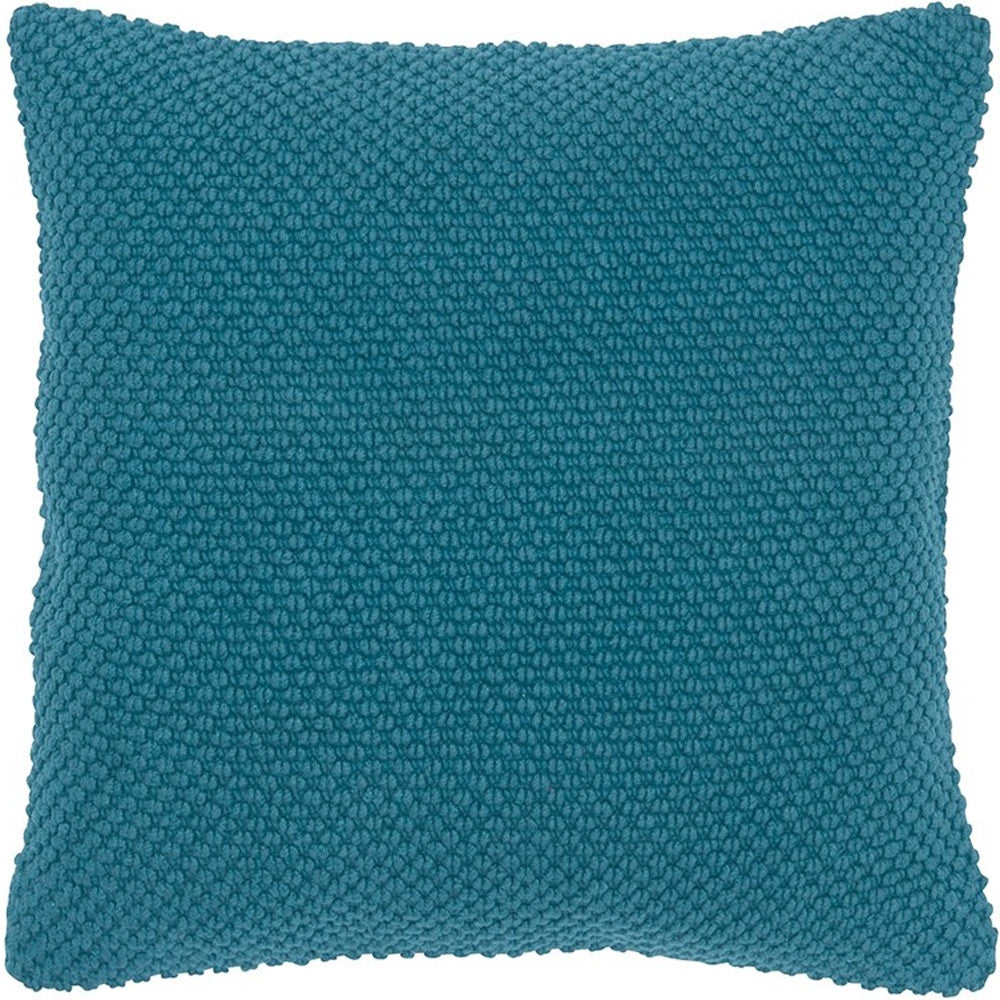 20" Teal Cotton Throw Pillow-3