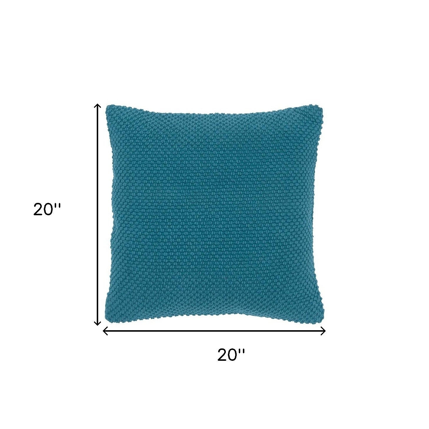 20" Teal Cotton Throw Pillow-4
