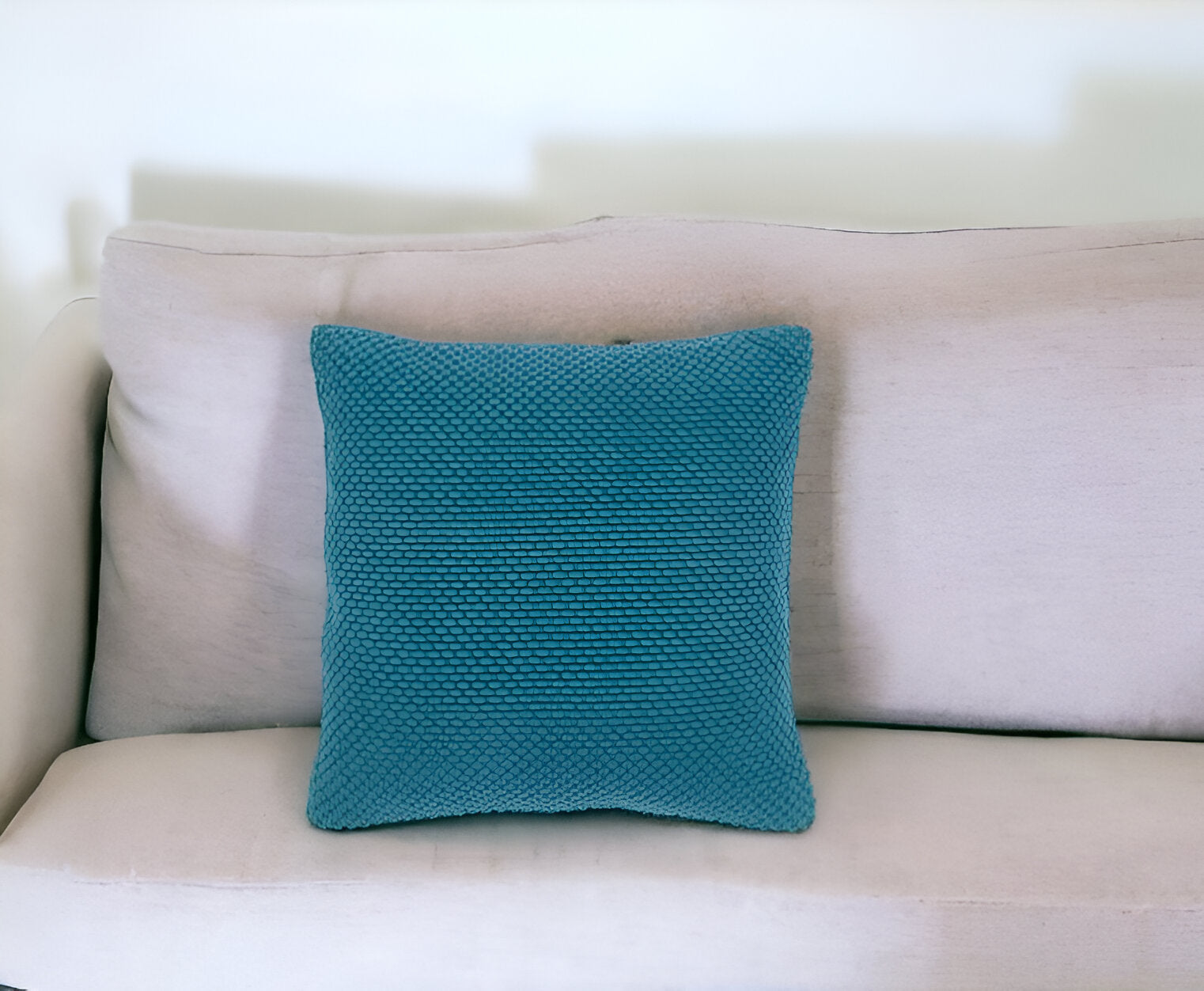 20" Teal Cotton Throw Pillow-1