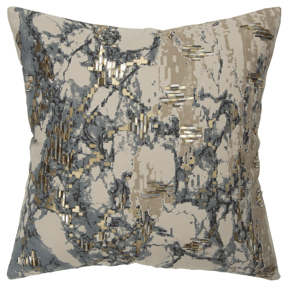 Natural Taupe Marbled Pattern Throw Pillow-1