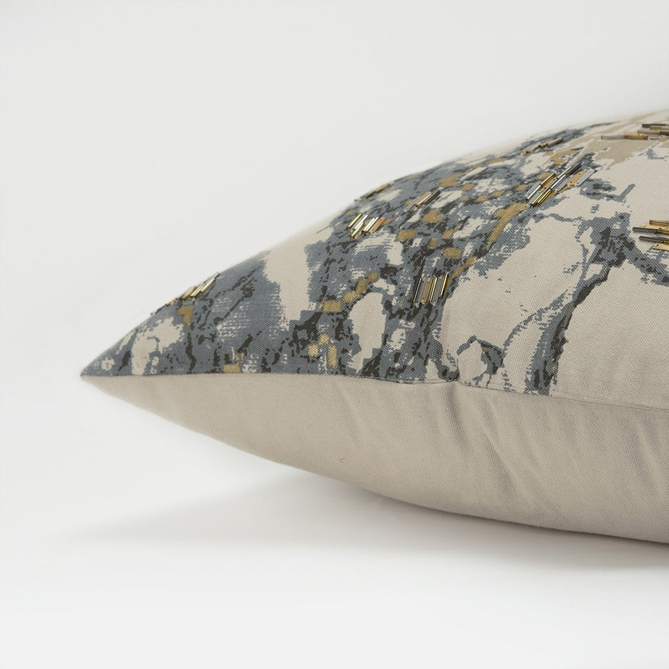 Natural Taupe Marbled Pattern Throw Pillow-2