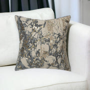 Natural Taupe Marbled Pattern Throw Pillow-0