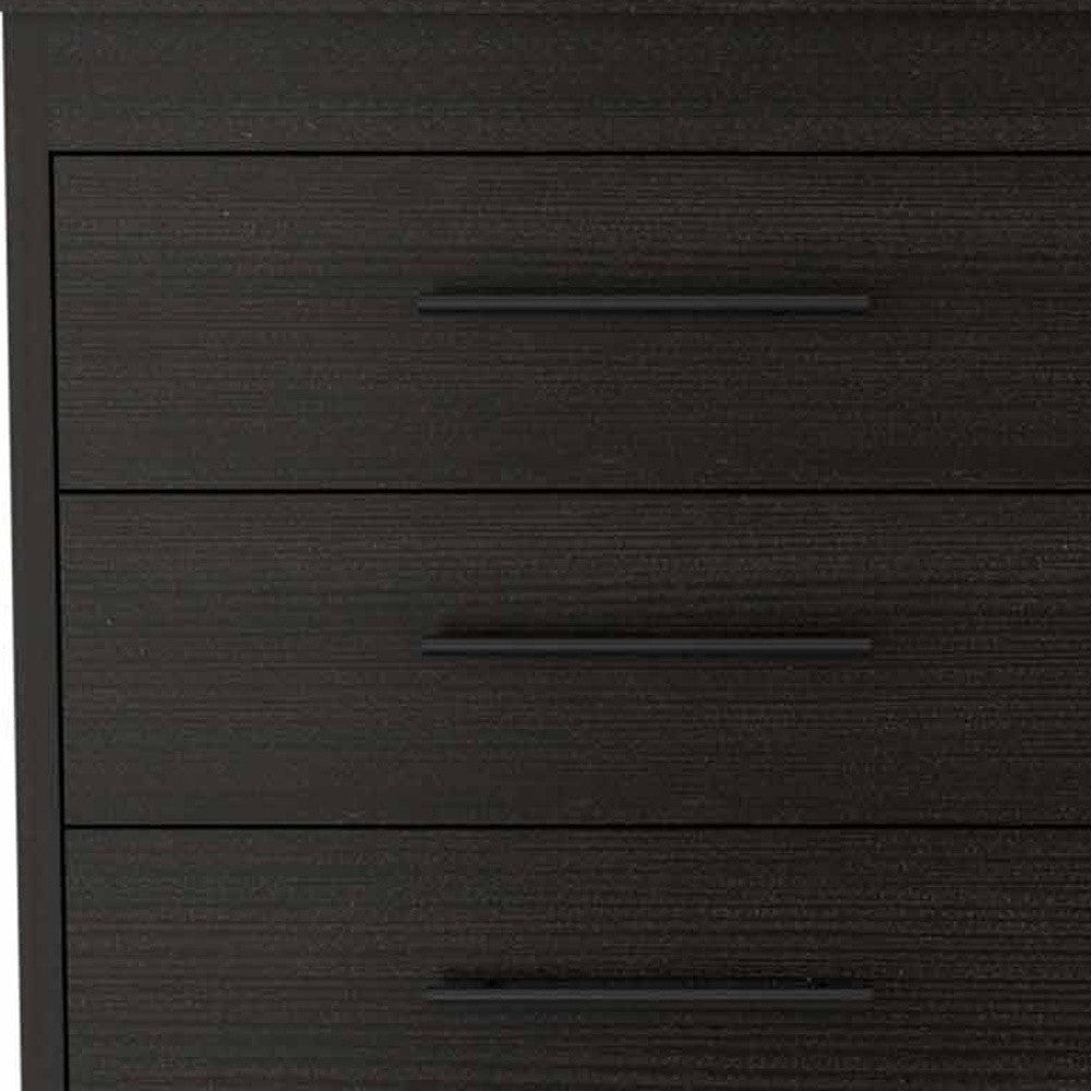 59" Black Six Drawer Double Dresser-Dressers-DECOROLALA