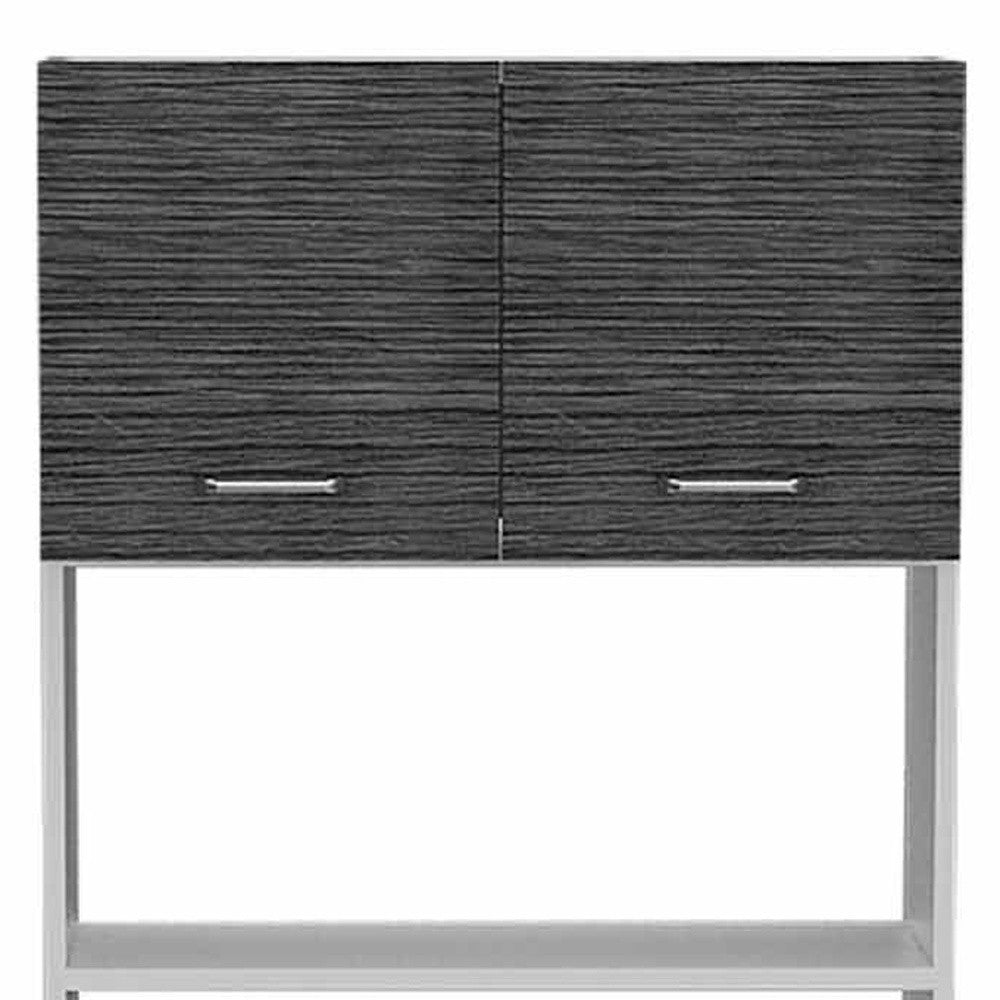 79" Gray Pantry Cabinet with Three Storage Shelves-5