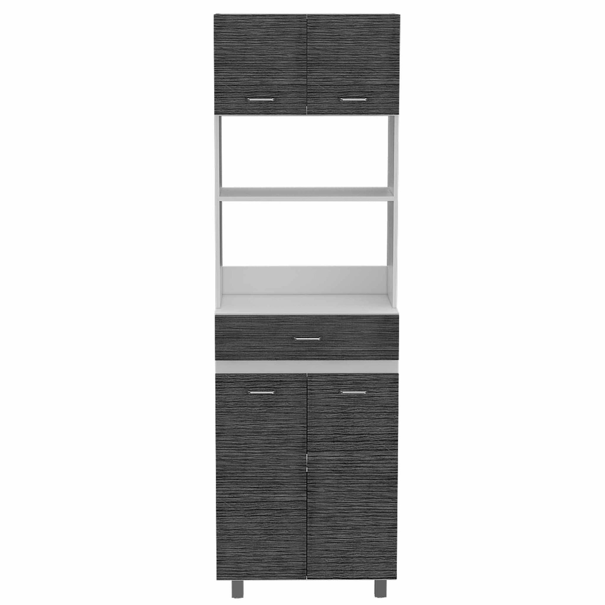 79" Gray Pantry Cabinet with Three Storage Shelves-1