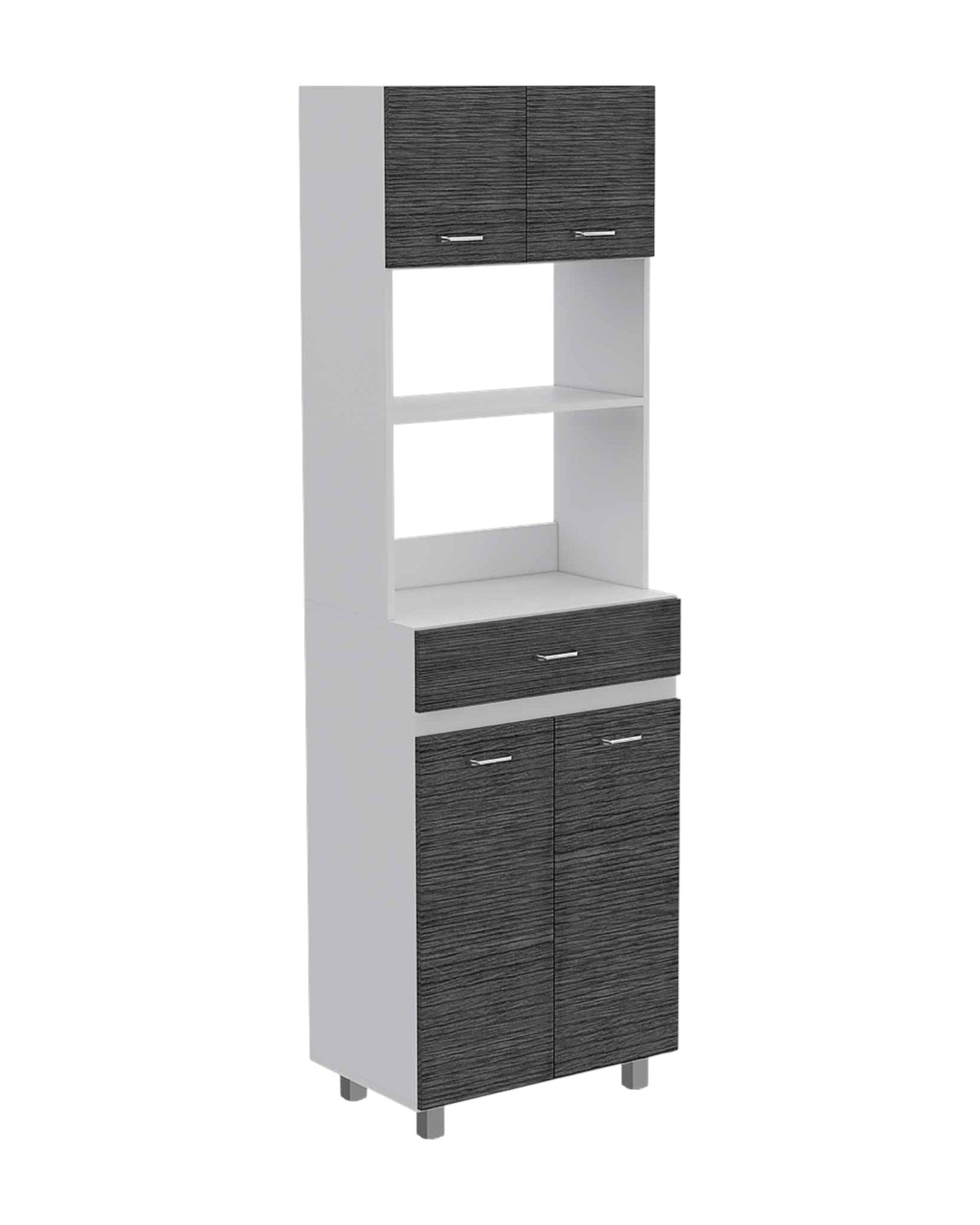 79" Gray Pantry Cabinet with Three Storage Shelves-3