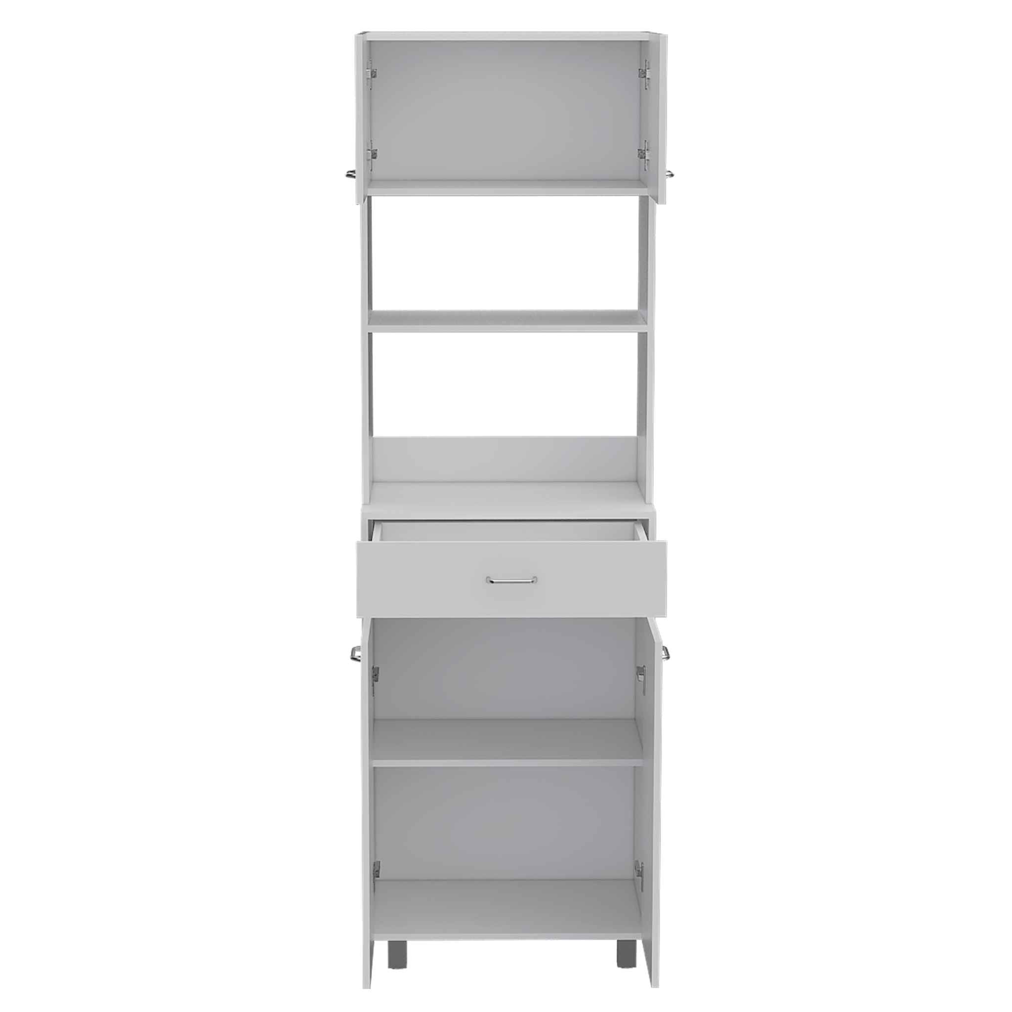 79" White Pantry Cabinet with Three Shelves-3