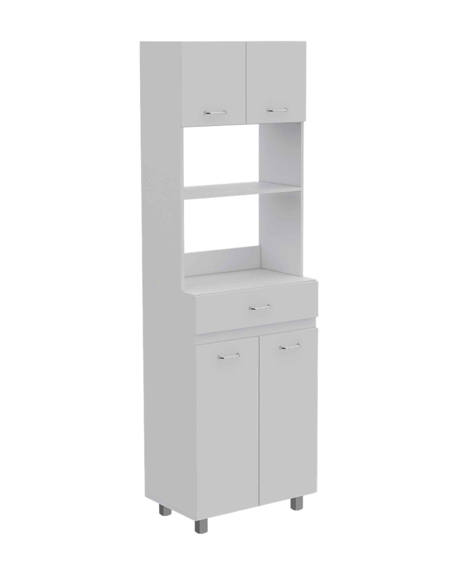 79" White Pantry Cabinet with Three Shelves-2