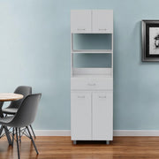79" White Pantry Cabinet with Three Shelves-0