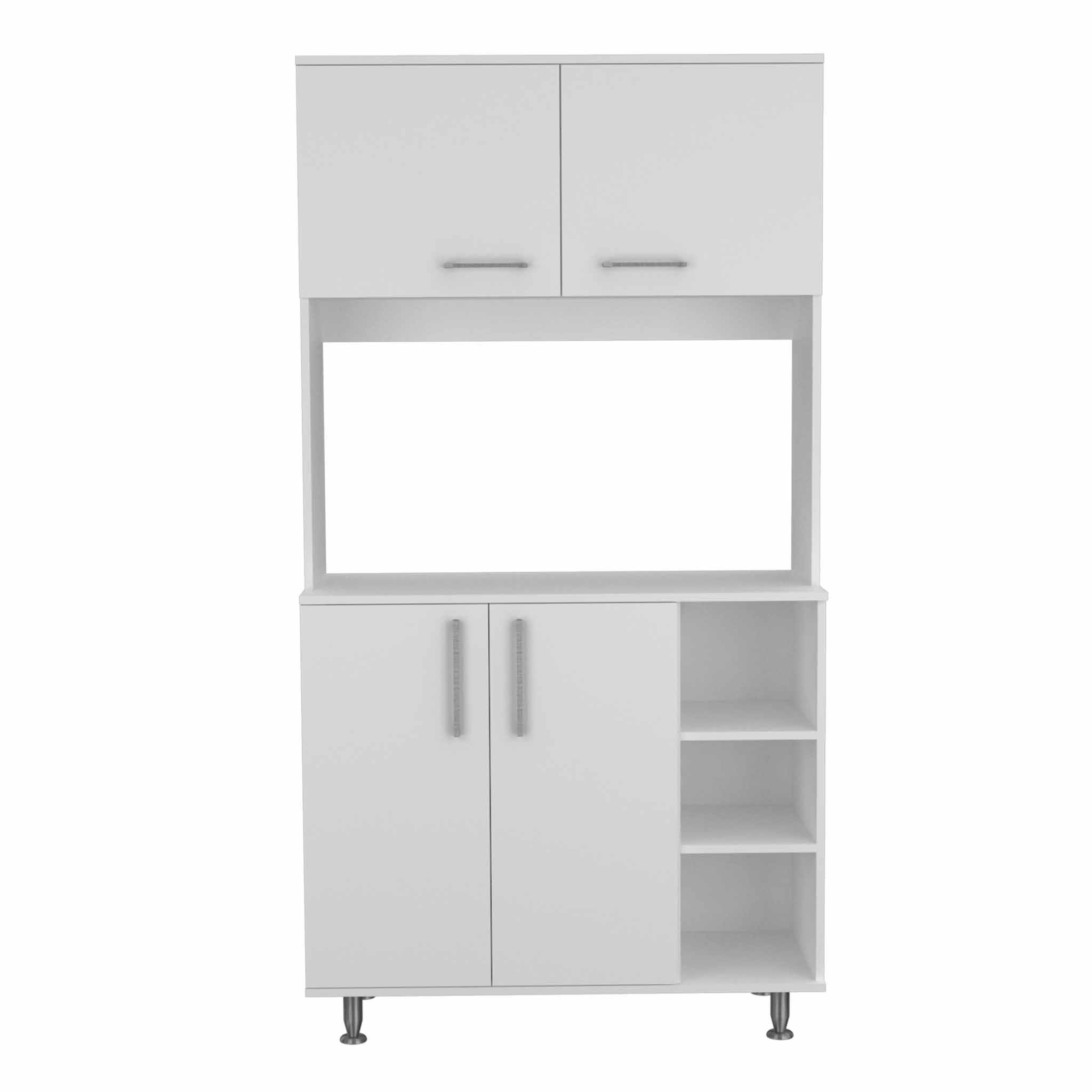 71" Modern White Pantry Cabinet with Five Shelves-1