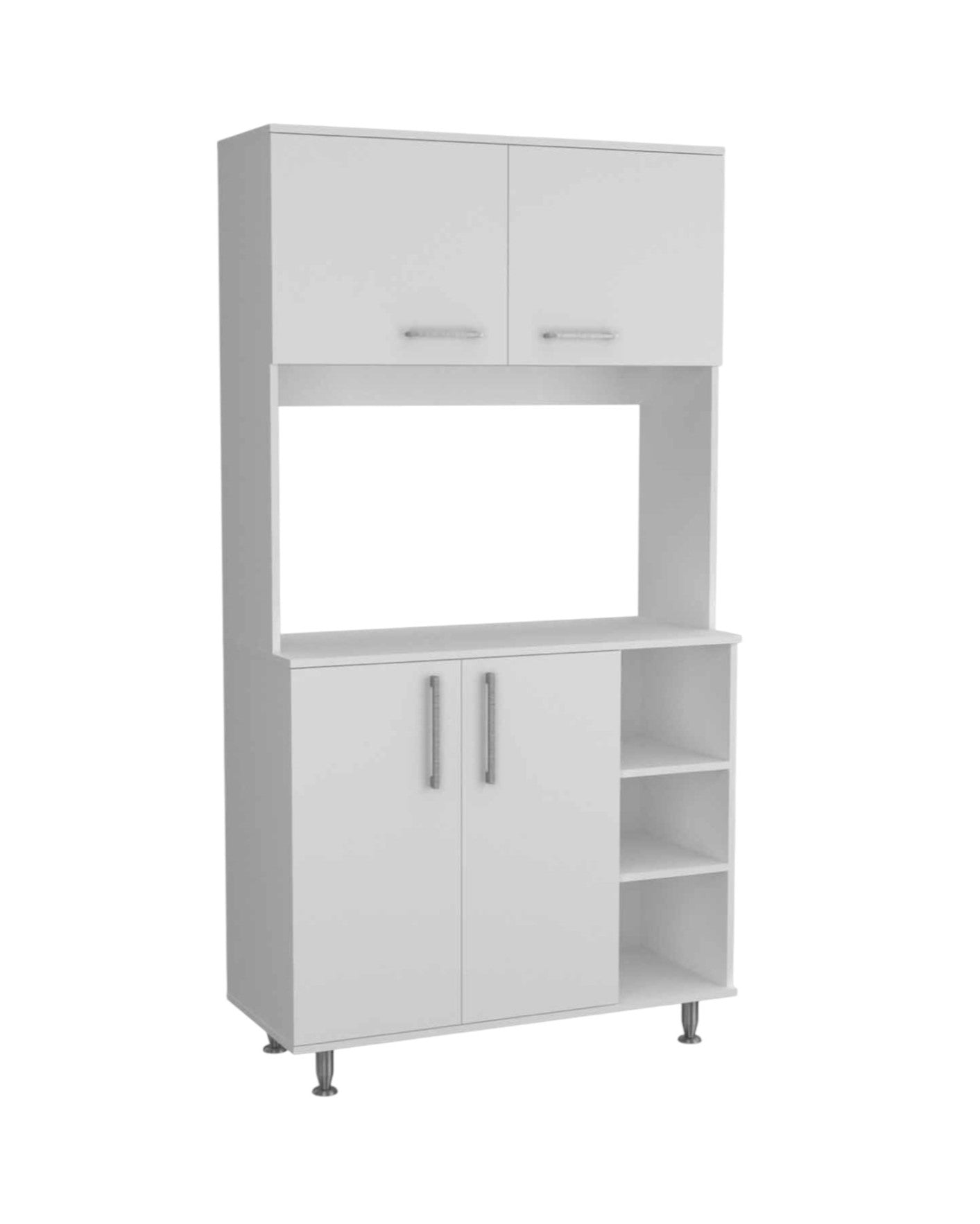 71" Modern White Pantry Cabinet with Five Shelves-2