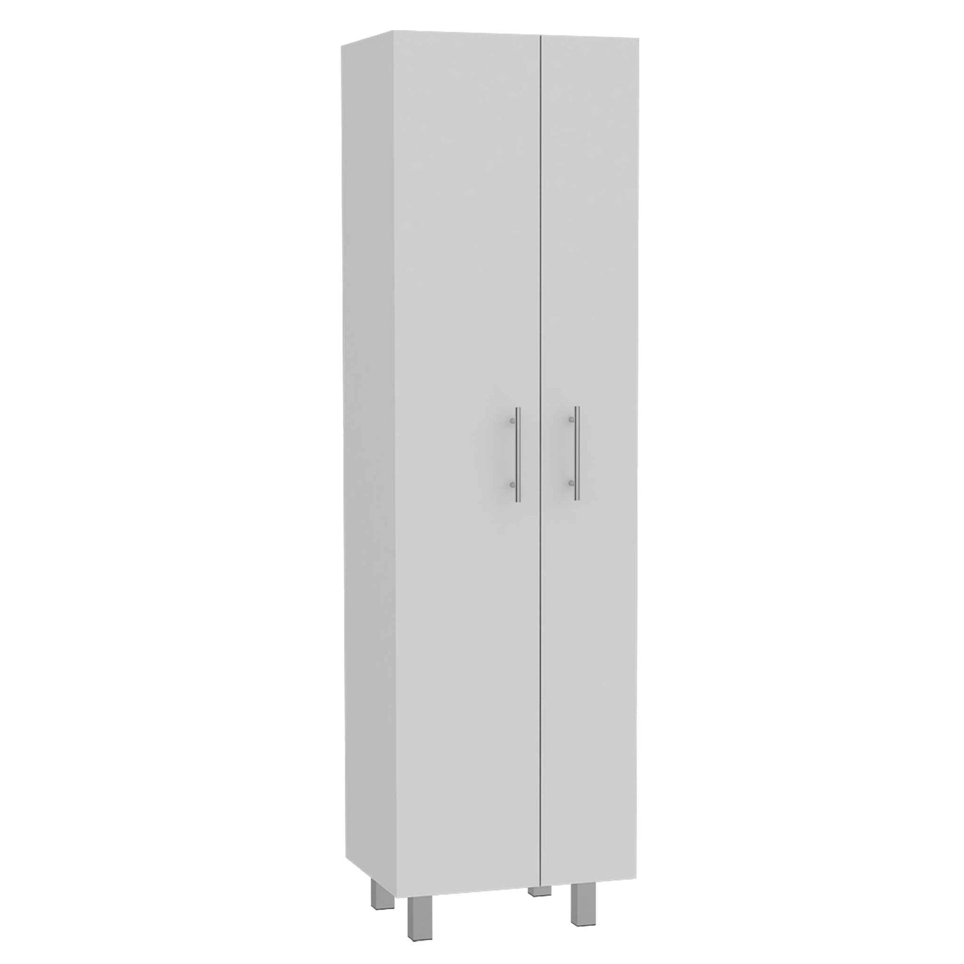 71" White Versatile Tall Pantry Cabinet with Five Shelves-1