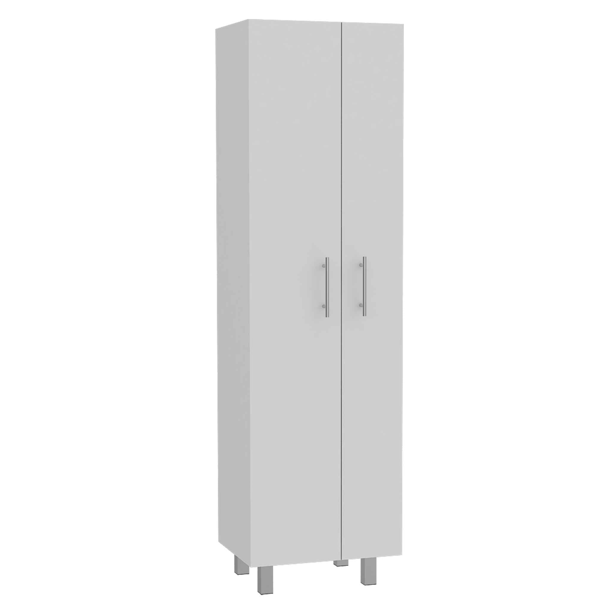 71" White Versatile Tall Pantry Cabinet with Five Shelves-1