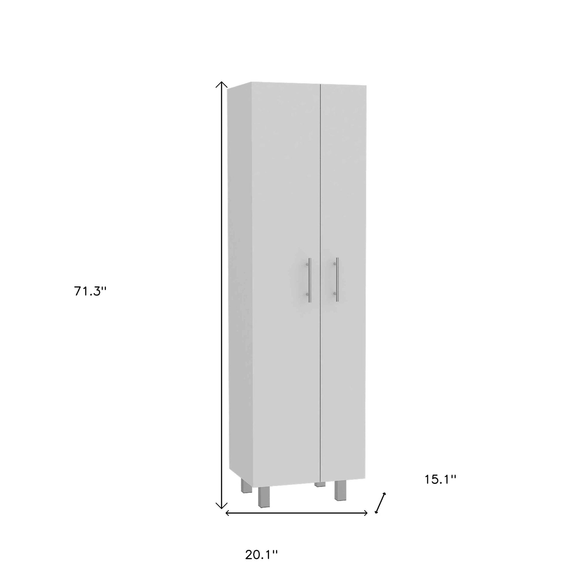 71" White Versatile Tall Pantry Cabinet with Five Shelves-6