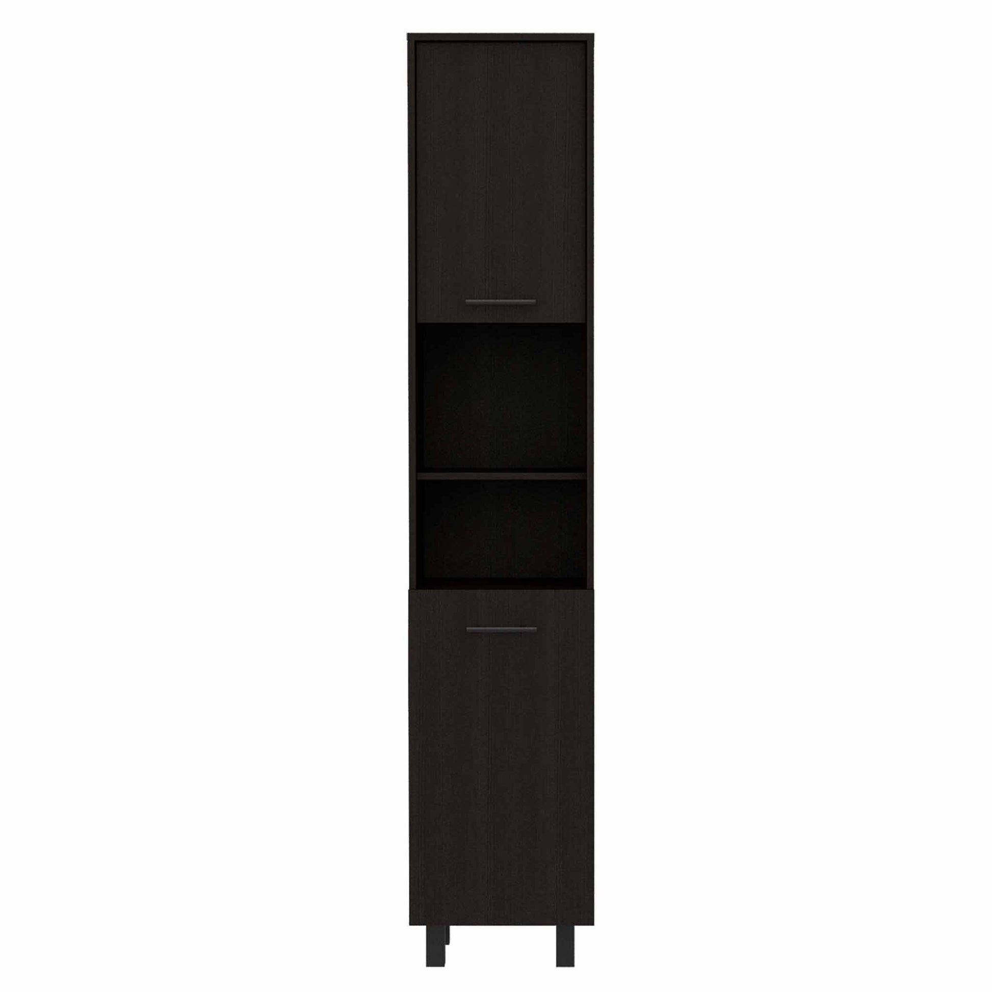 79" Modern Black Pantry Cabinet with Five Shelves-1