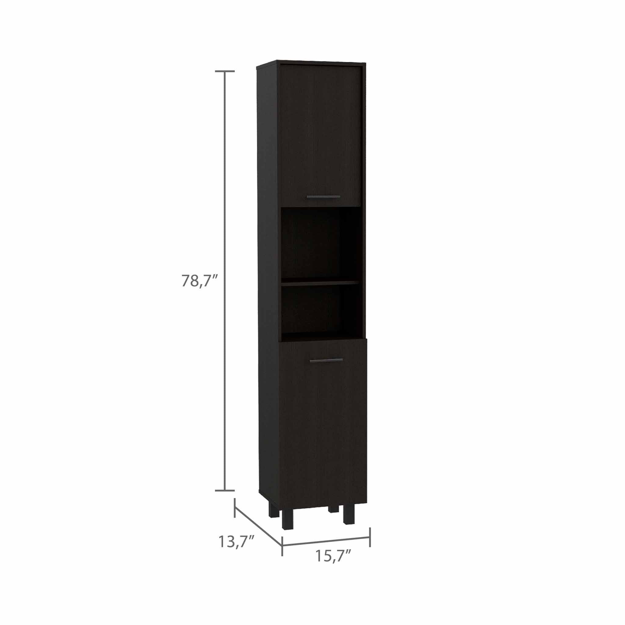 79" Modern Black Pantry Cabinet with Five Shelves-8