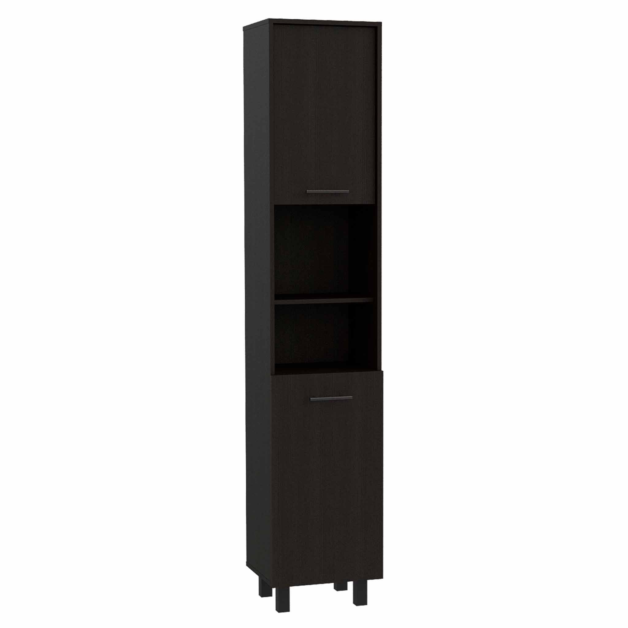 79" Modern Black Pantry Cabinet with Five Shelves-2