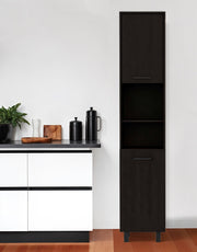 79" Modern Black Pantry Cabinet with Five Shelves-0
