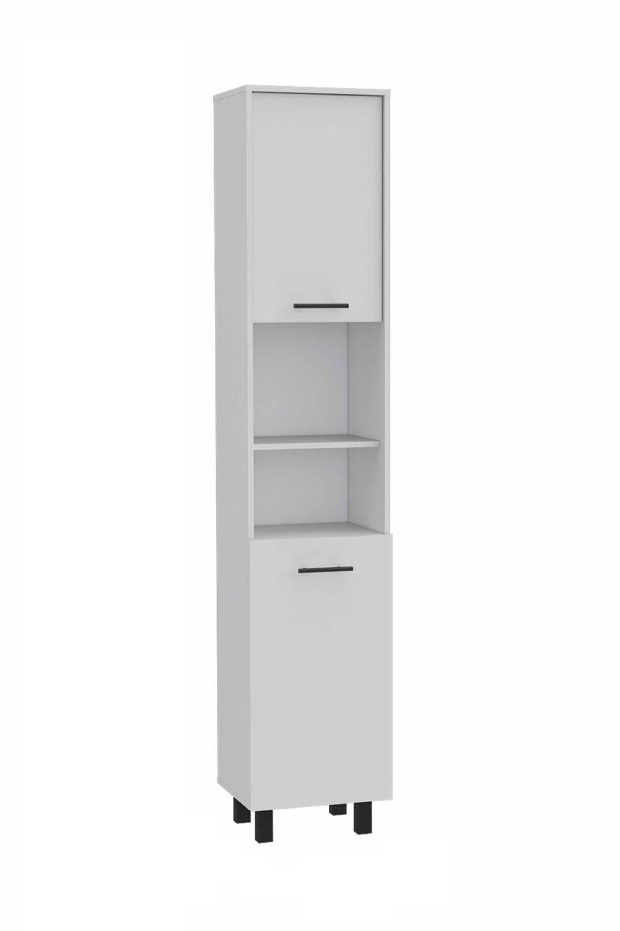 78" Modern White Pantry Cabinet with Five Shelves-2