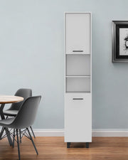 78" Modern White Pantry Cabinet with Five Shelves-0