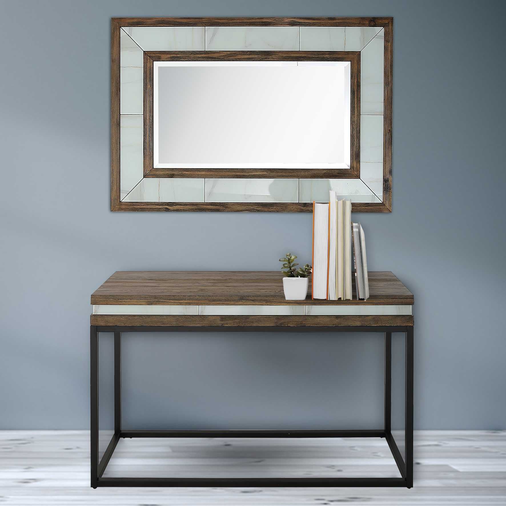 47" Brown and Black Frame Console Table-Console Tables-DECOROLALA