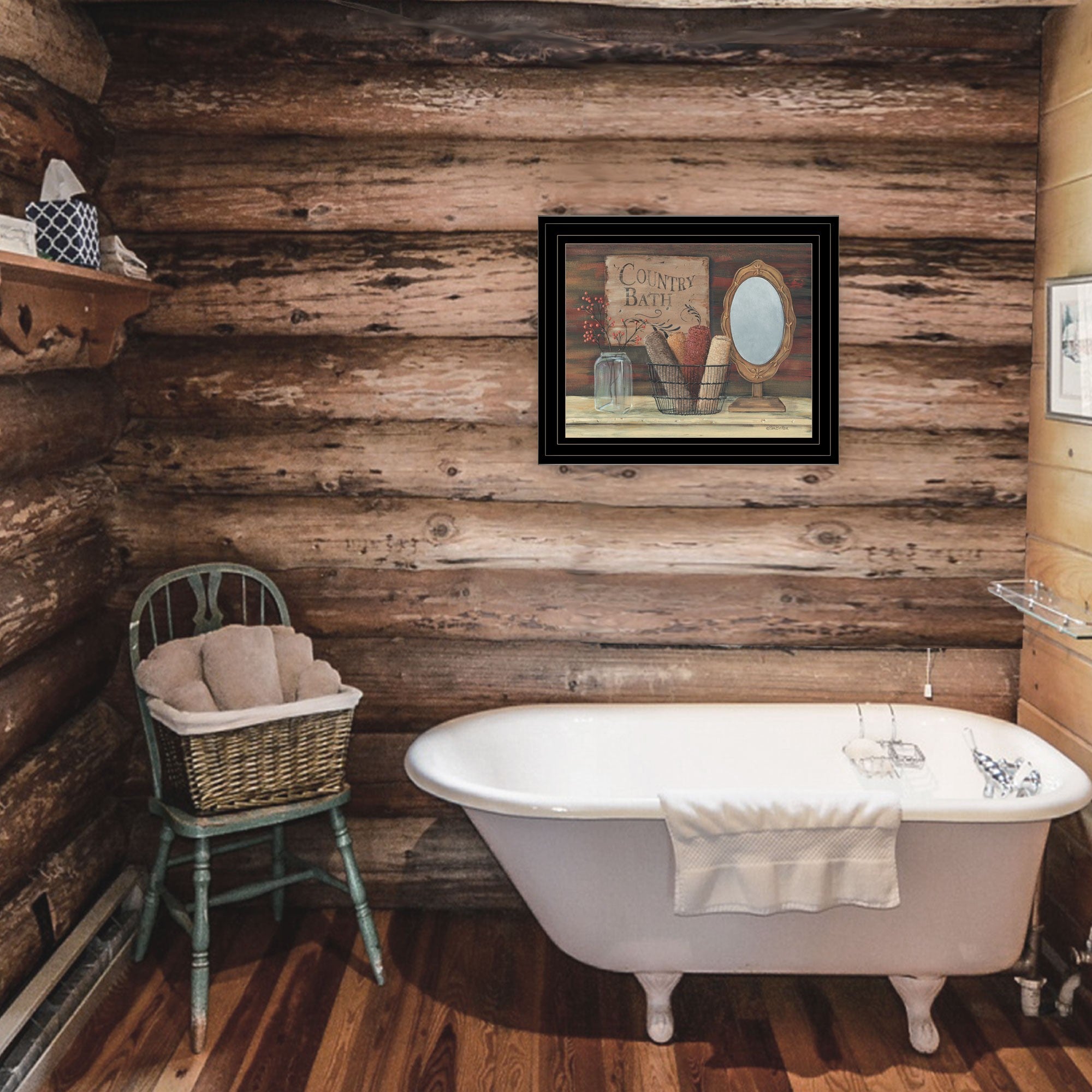 Country Bath 5 Black Framed Print Bathroom Wall Art-3