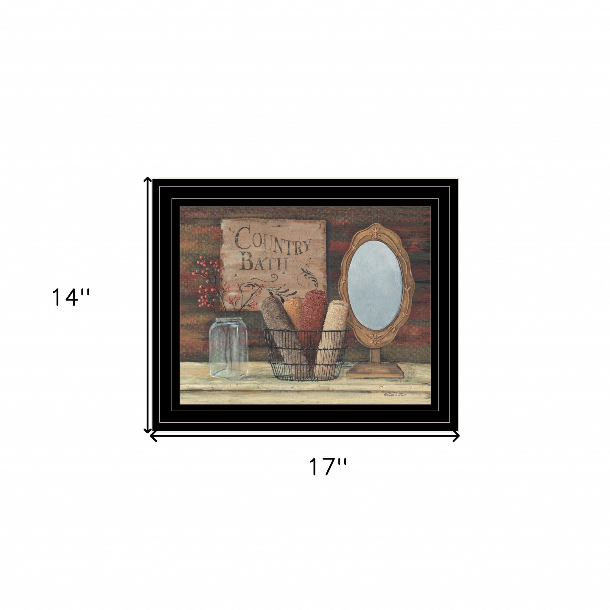 Country Bath 5 Black Framed Print Bathroom Wall Art-4