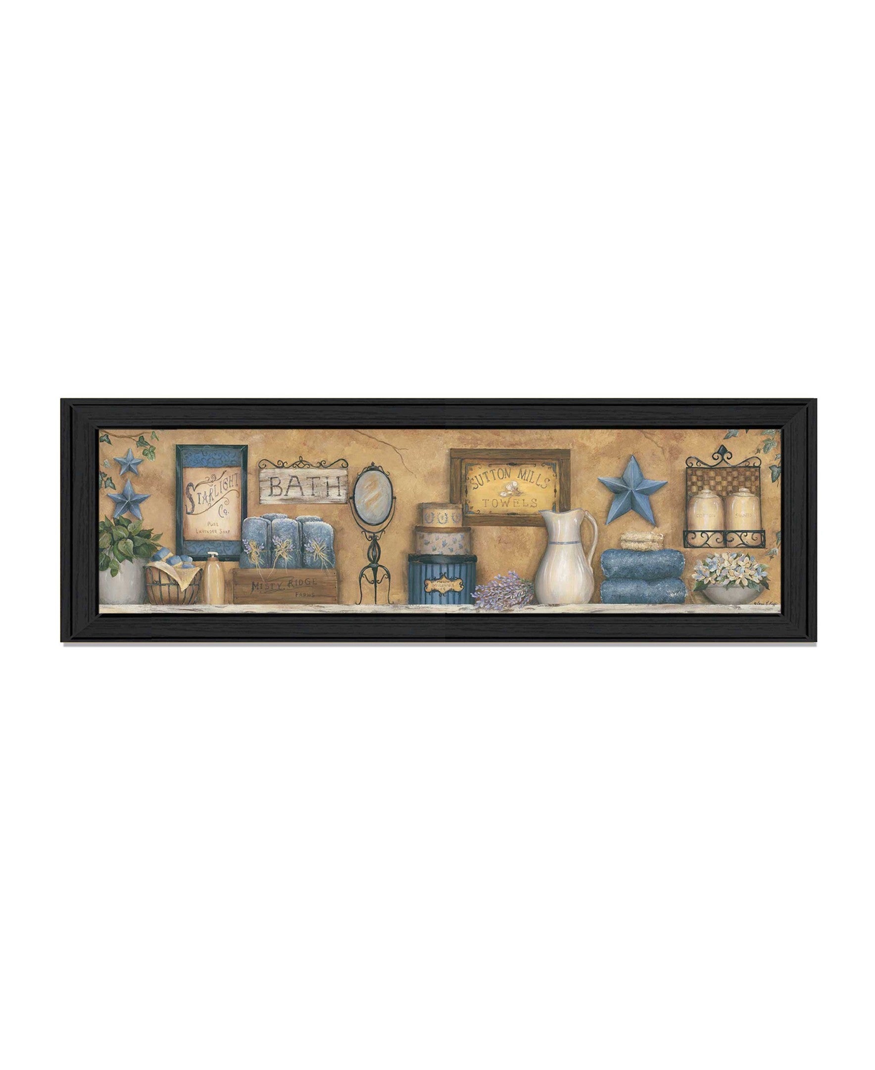 Starlight Bath 1 Black Framed Print Bathroom Wall Art-1