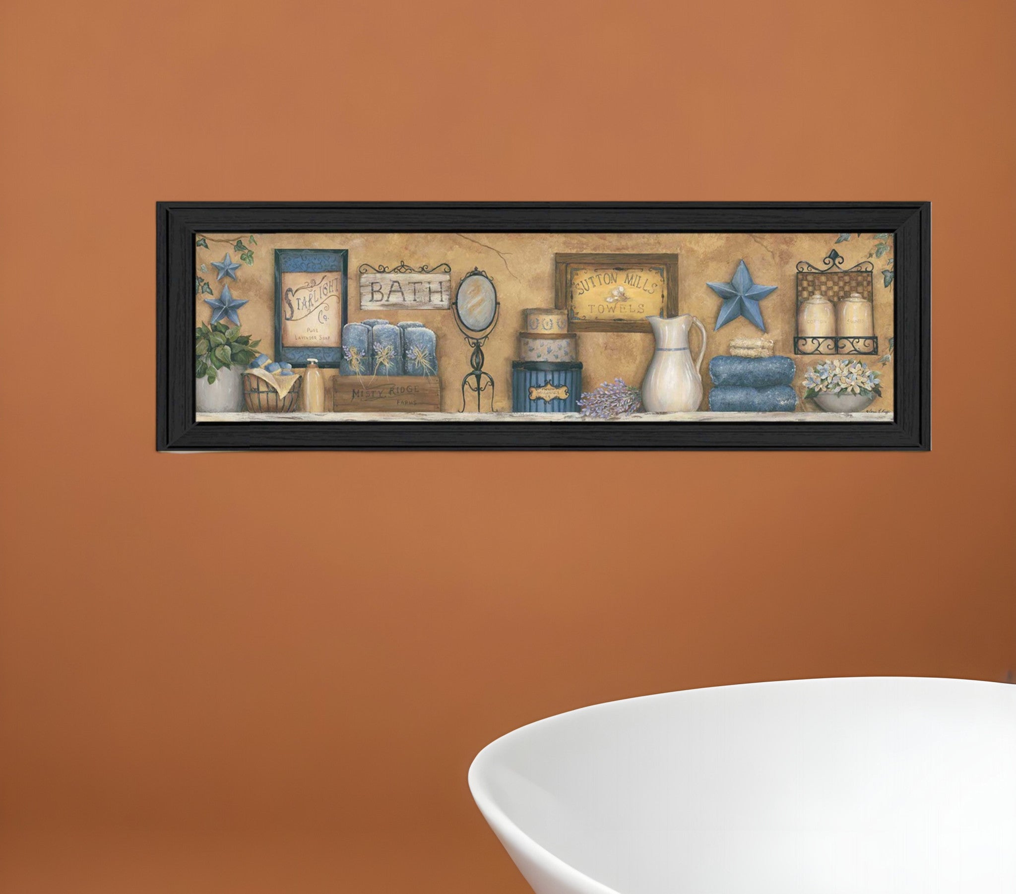 Starlight Bath 1 Black Framed Print Bathroom Wall Art-0