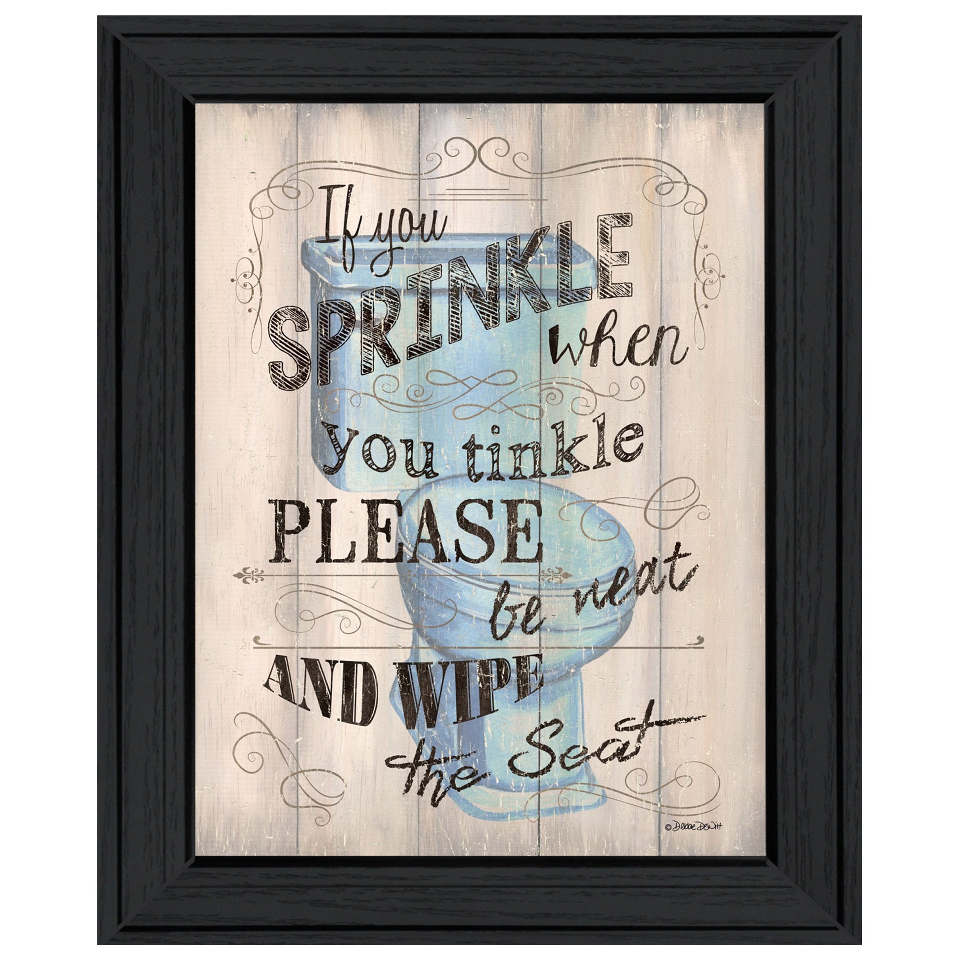 Bathroom Humor 6 Black Framed Print Bathroom Wall Art-1