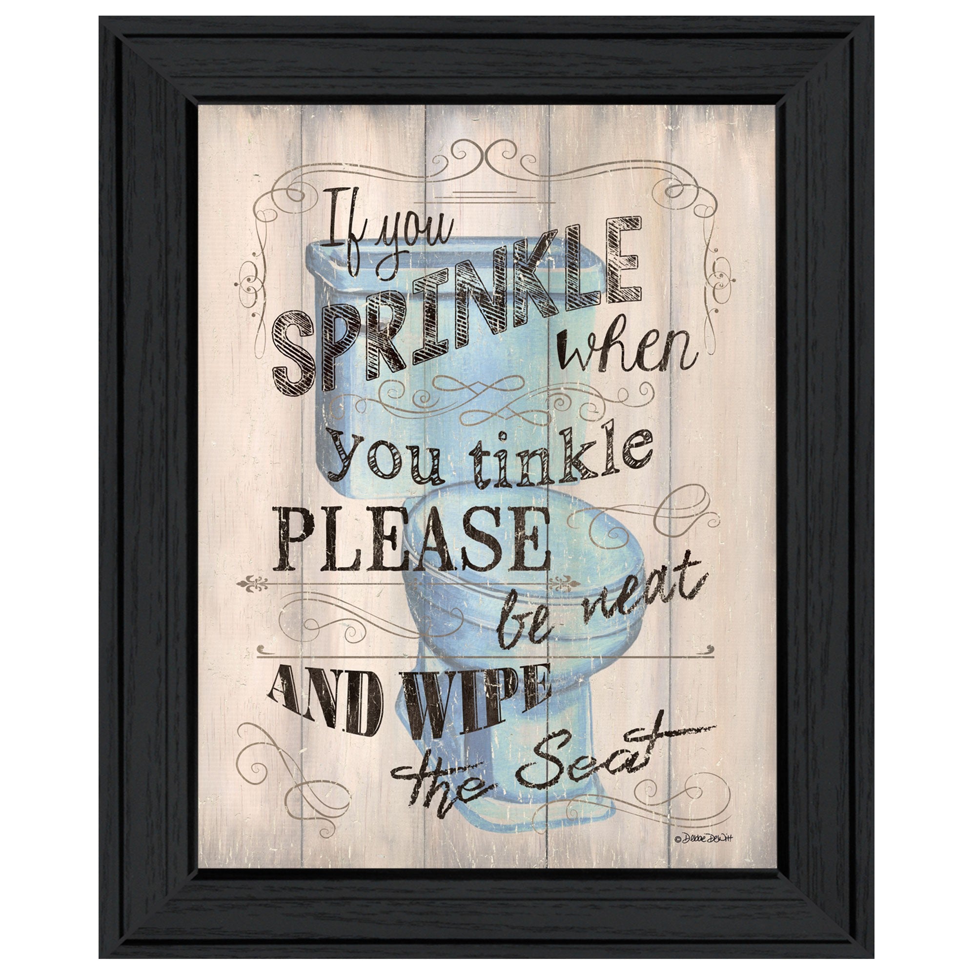 Bathroom Humor 6 Black Framed Print Bathroom Wall Art-1