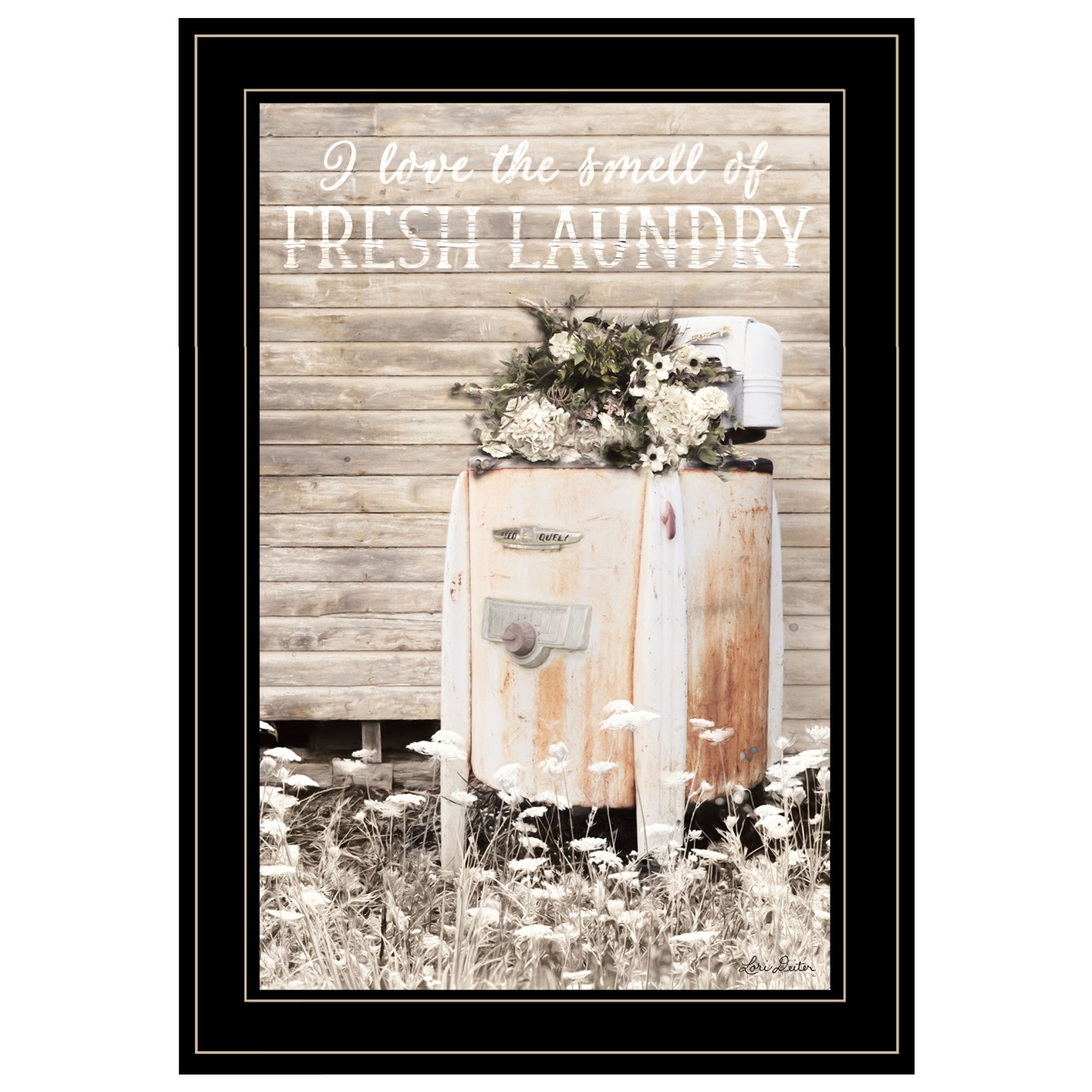 Fresh Laundry 2 Black Framed Print Bathroom Wall Art-1