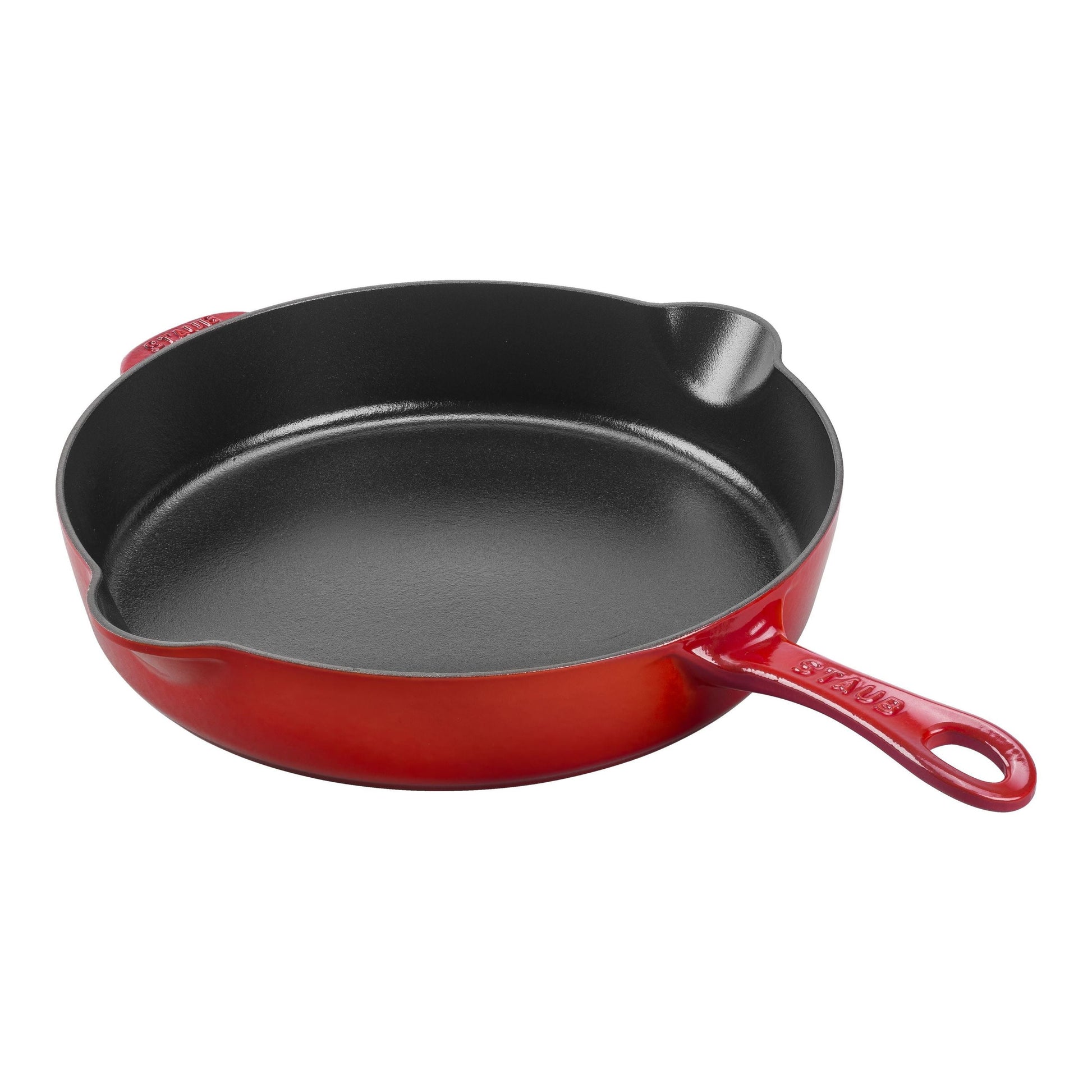 STAUB Pans 28 cm / 11 inch Cast Iron Frying Pan Traditional, Cherry (Visual Imperfections - B Stock)-0