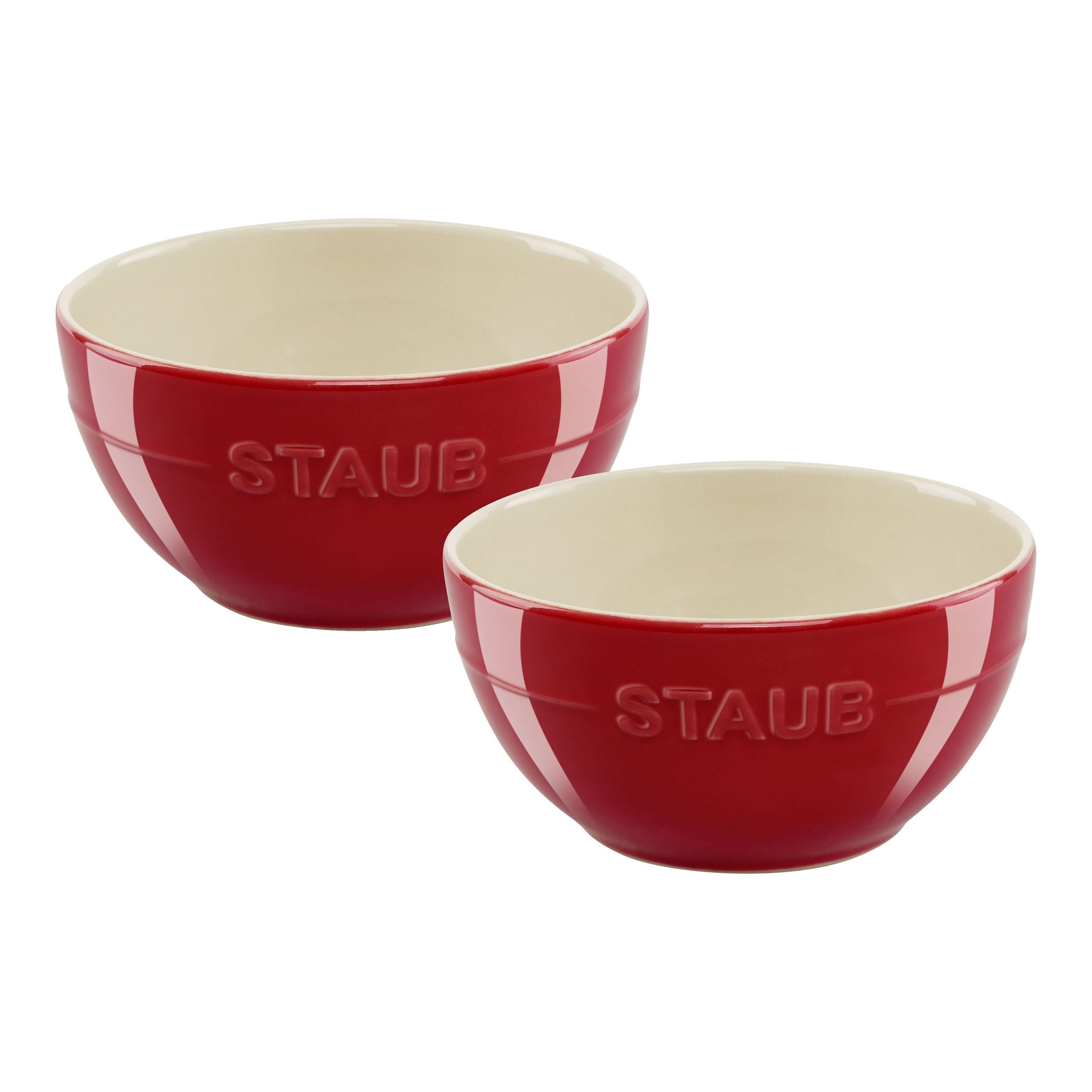 STAUB Ceramique 15 cm / 2 Piece Ceramic Bowl Set, Cherry-n/a-DECOROLALA