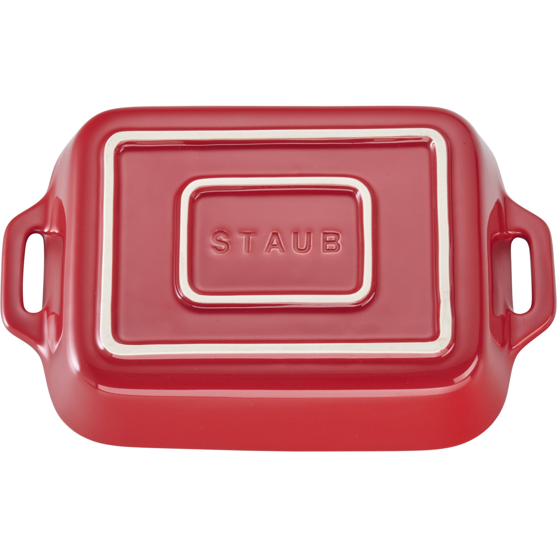STAUB Ceramique 1 L Ceramic Rectangular Oven Dish, Cherry-n/a-DECOROLALA