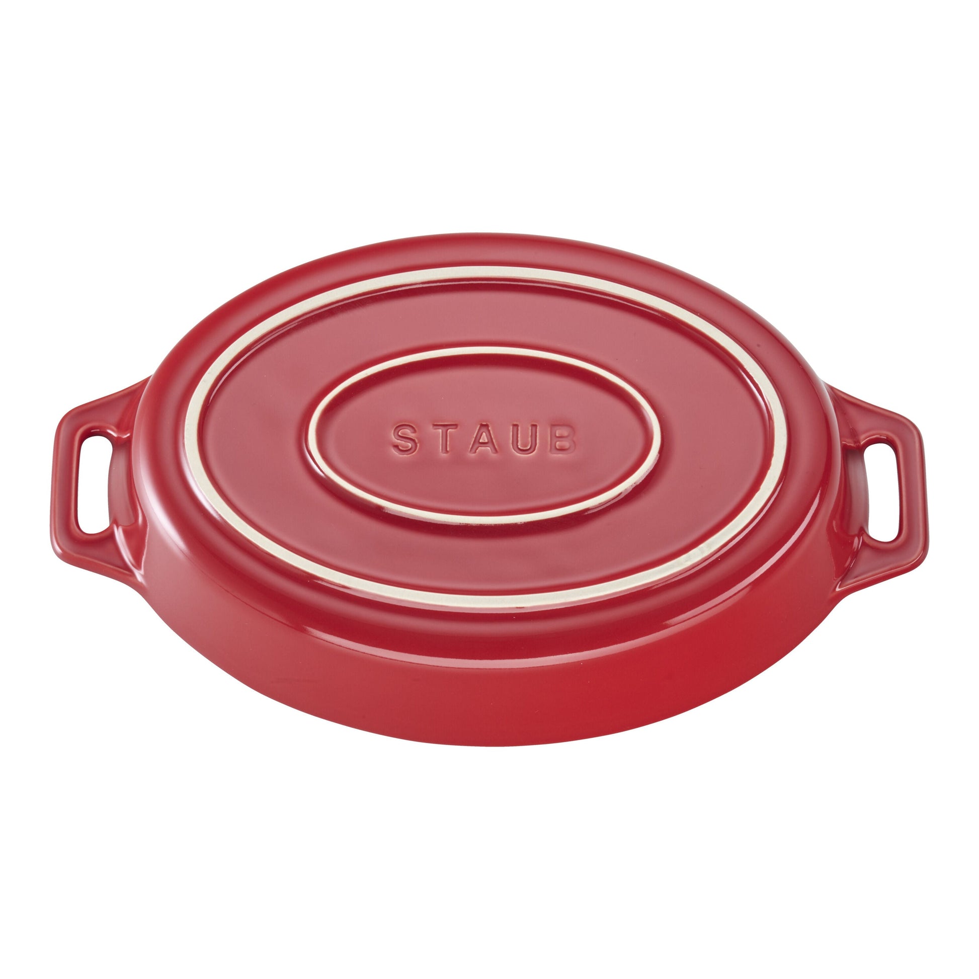 STAUB Ceramique 0.4 ml Ceramic Oval Oven Dish, Cherry-n/a-DECOROLALA