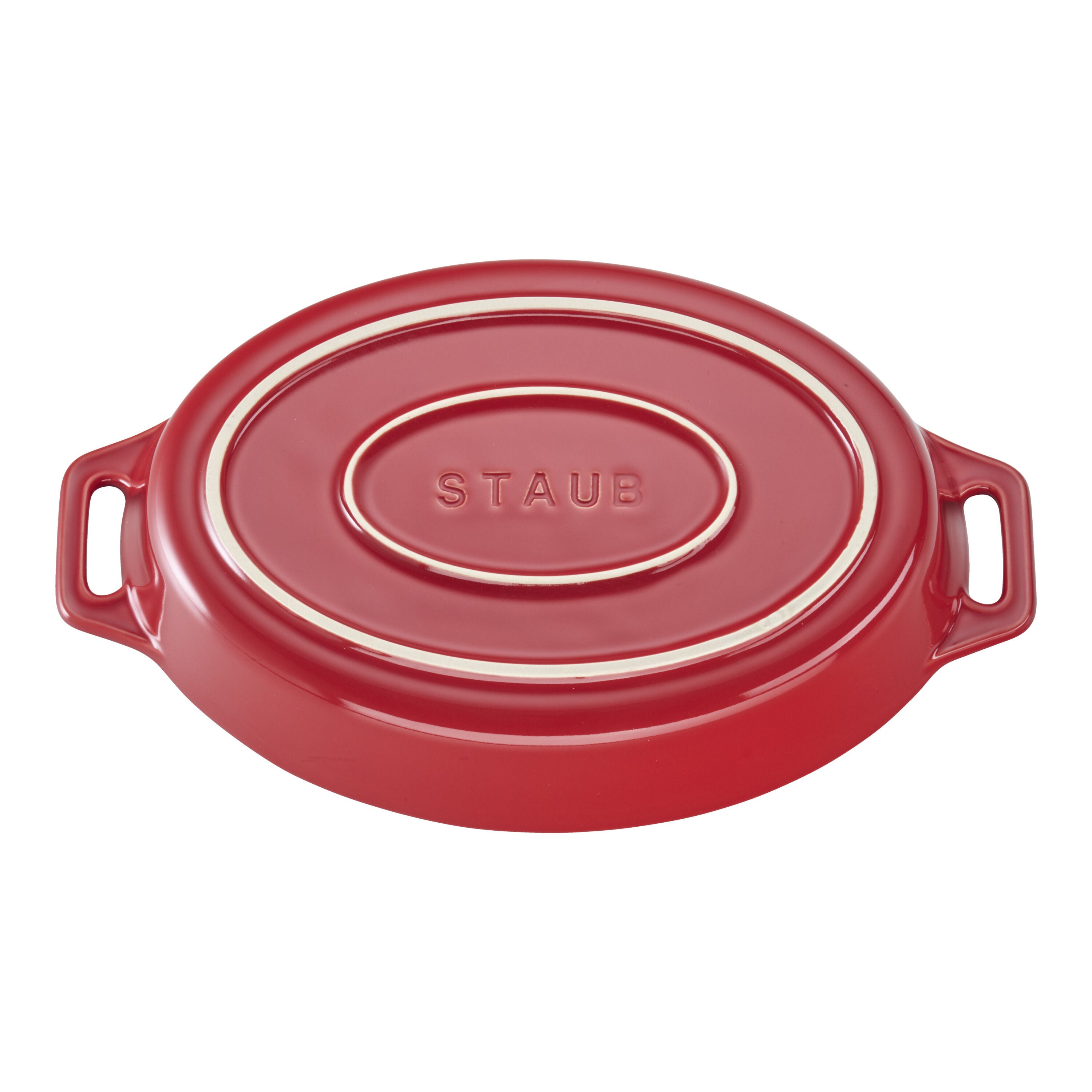 STAUB Ceramique 0.4 ml Ceramic Oval Oven Dish, Cherry-n/a-DECOROLALA
