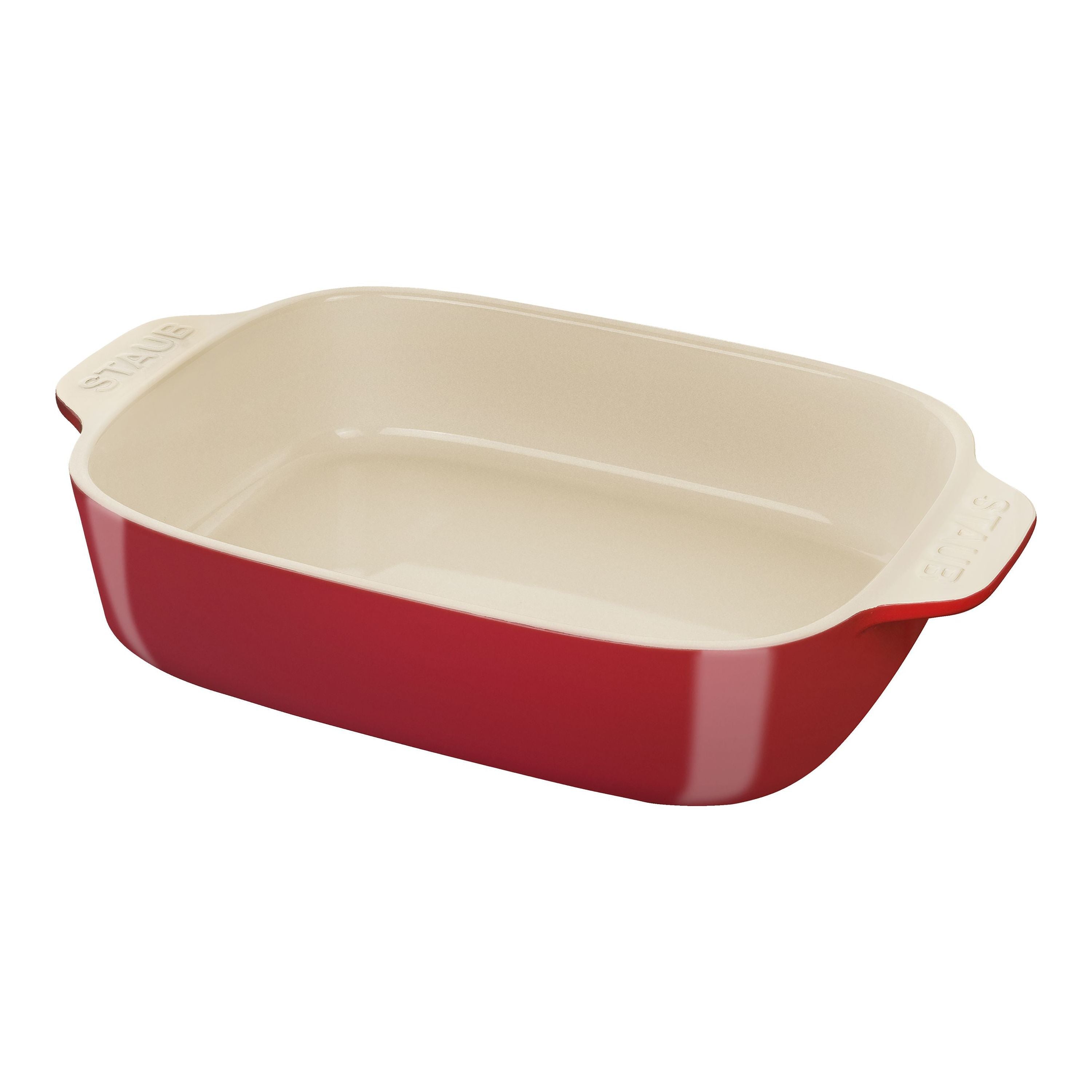 STAUB Ceramique 1.6 L Ceramic Rectangular Oven Dish, Cherry-Baking Dish-DECOROLALA