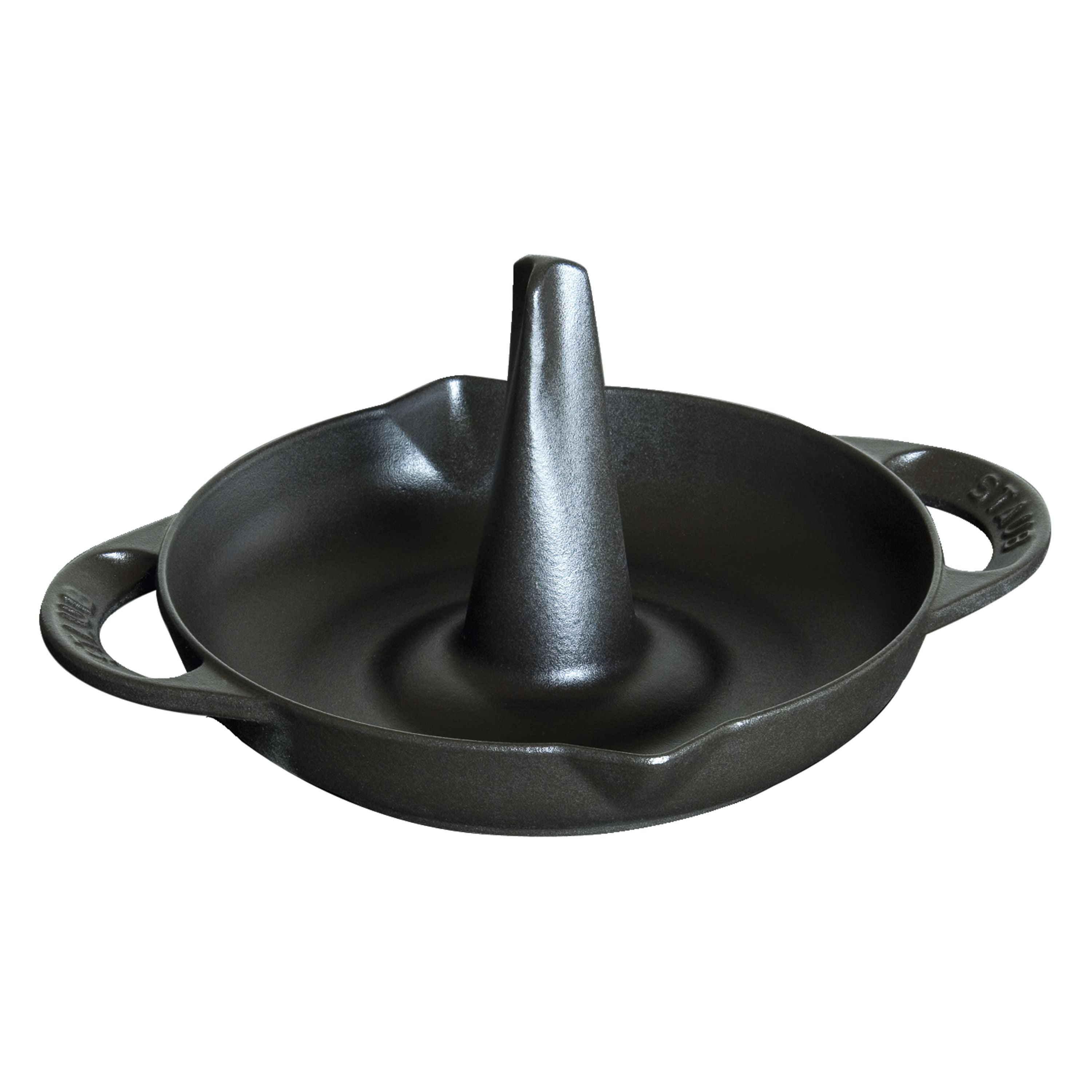 STAUB Specialities 24 cm Cast Iron Round Roaster, Black-n/a-DECOROLALA