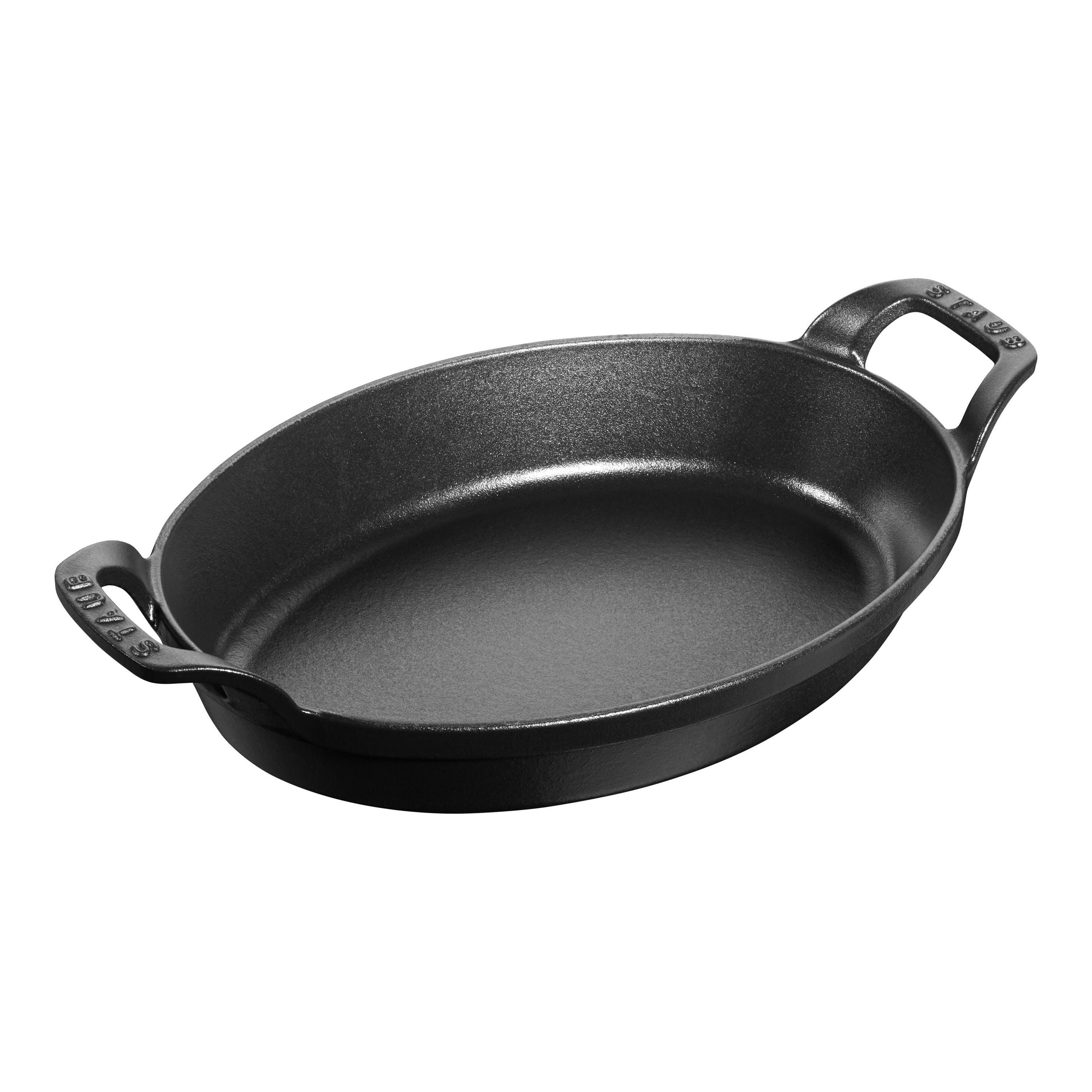 STAUB Specialities 1 L Cast Iron Oval Oven Dish, Black-n/a-DECOROLALA