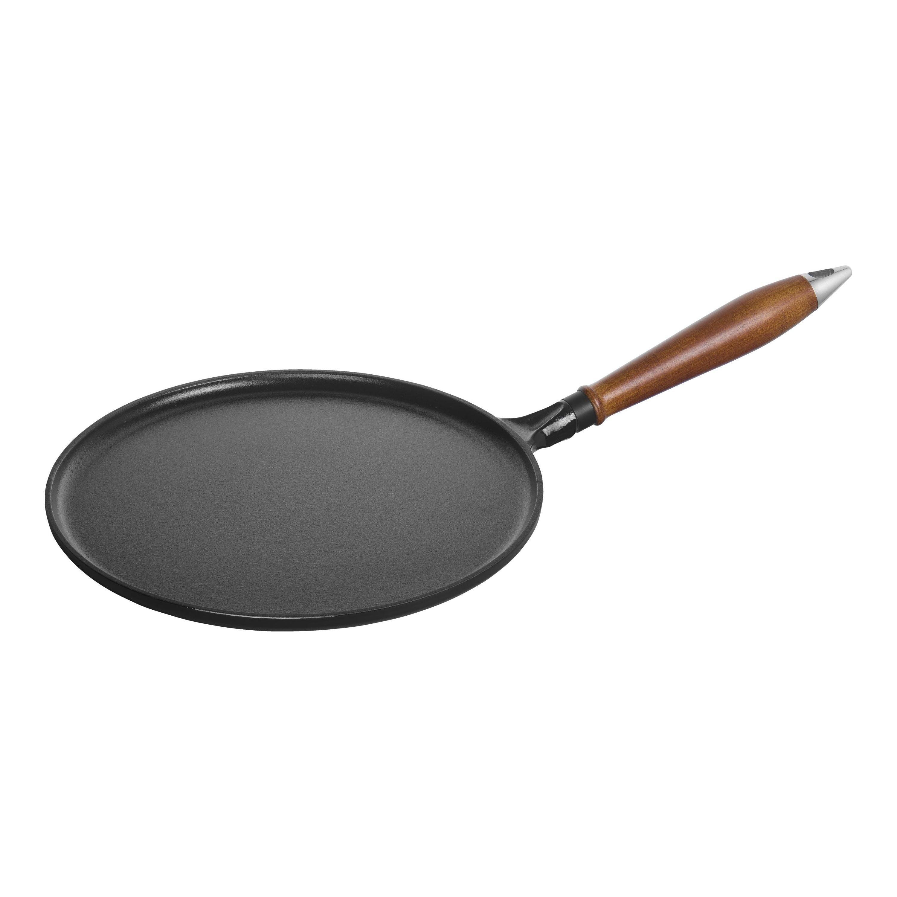 STAUB Pans 28 cm Cast Iron Pancake Pan With Wooden Handle-11 inch-DECOROLALA