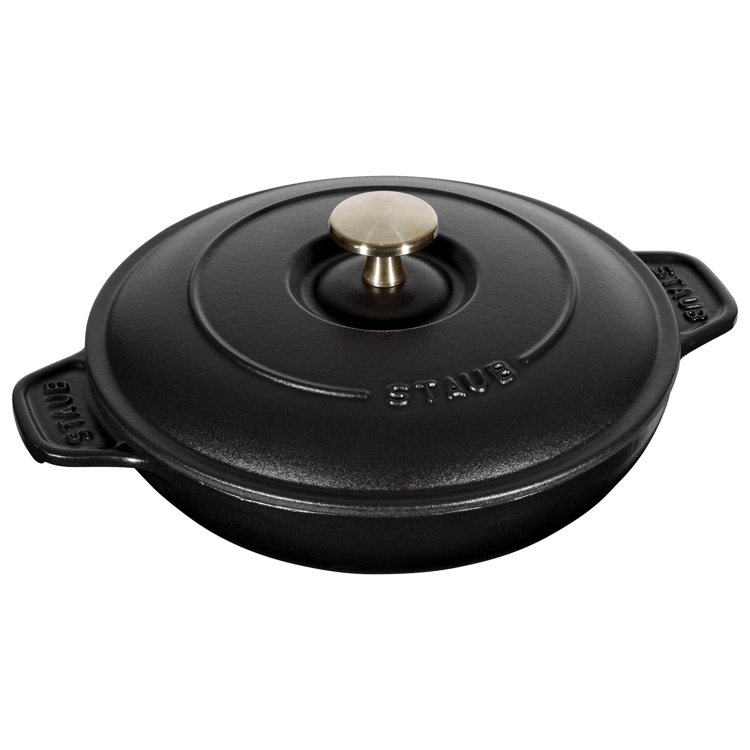 STAUB Specialities 750 ml Cast Iron Round Oven Dish With Lid, Black-n/a-DECOROLALA