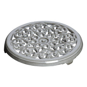 STAUB Serving 23 cm Round Cast Iron Trivet, Lily Decal, Graphite-Grey-n/a-DECOROLALA