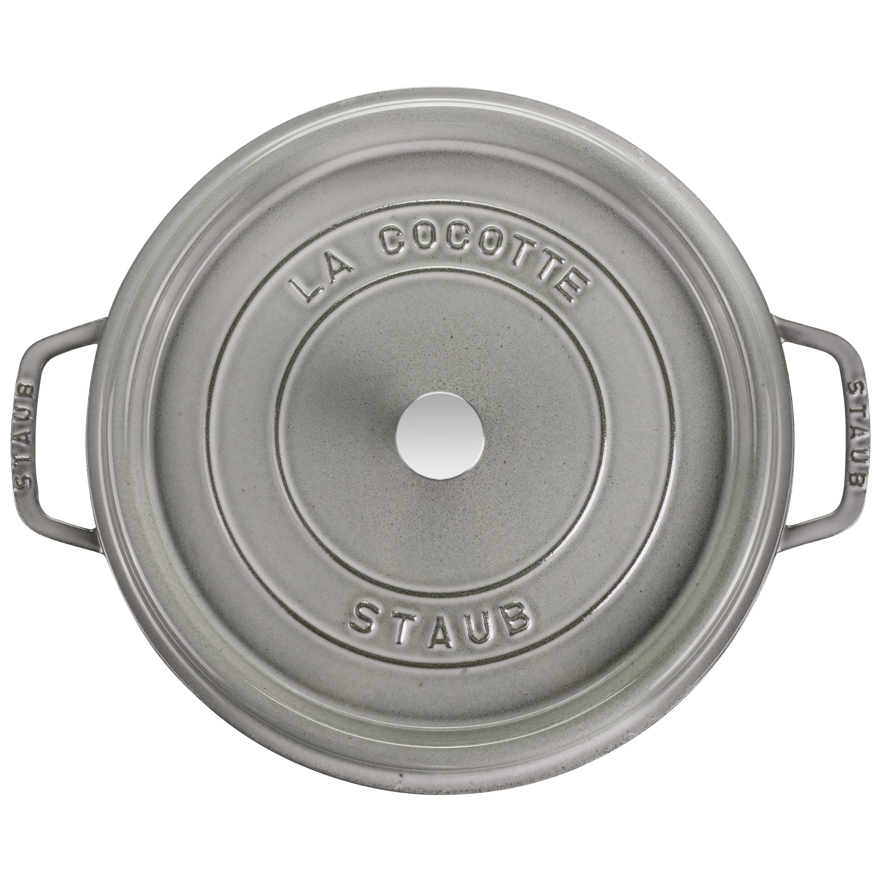 STAUB La Cocotte 8.4 L Cast Iron Round Cocotte, Graphite-Grey-n/a-DECOROLALA