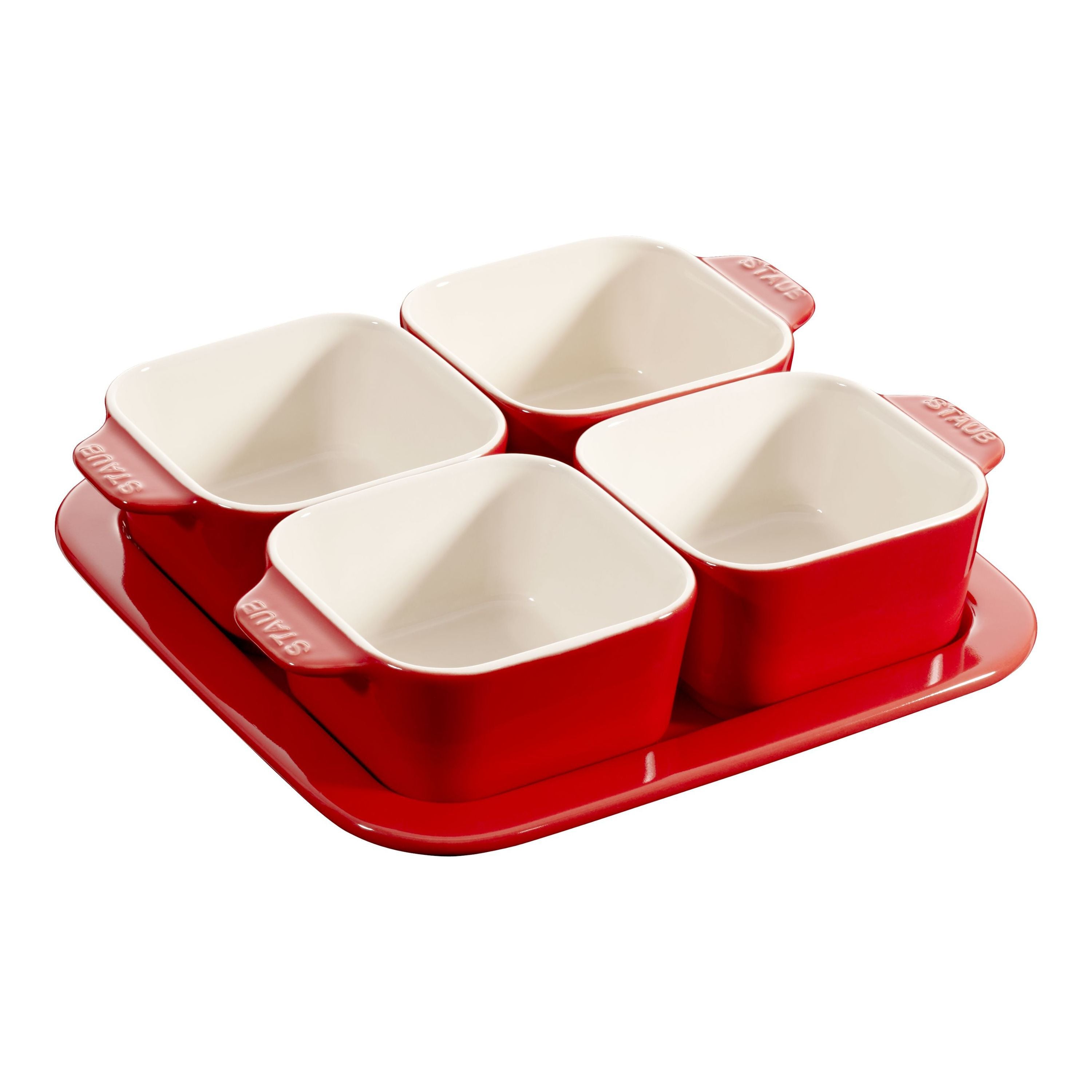 STAUB Ceramique 5 Piece Ceramic Appetiser Set, Cherry-n/a-DECOROLALA