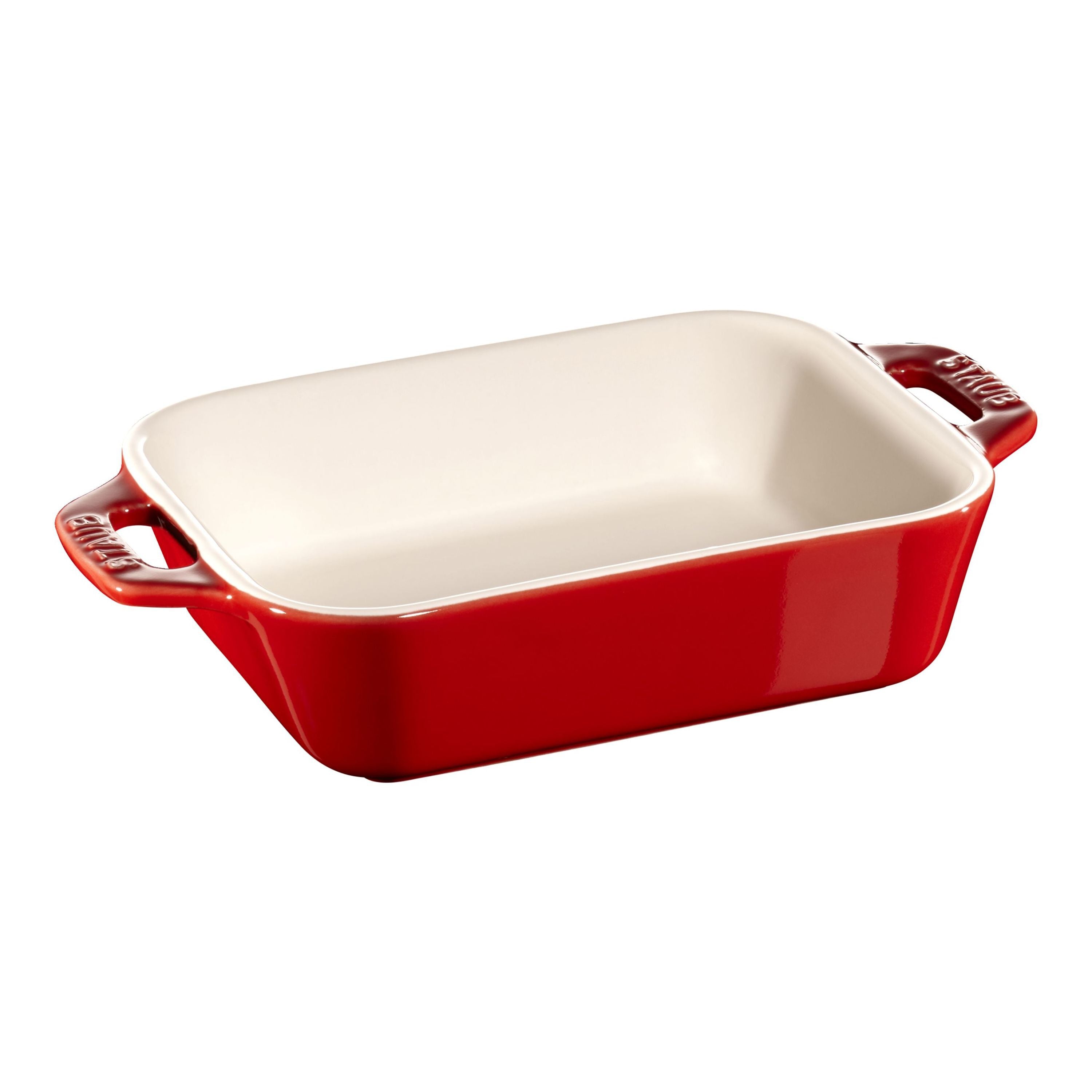 STAUB Ceramique 400 ml Ceramic Rectangular Oven Dish, Cherry-n/a-DECOROLALA